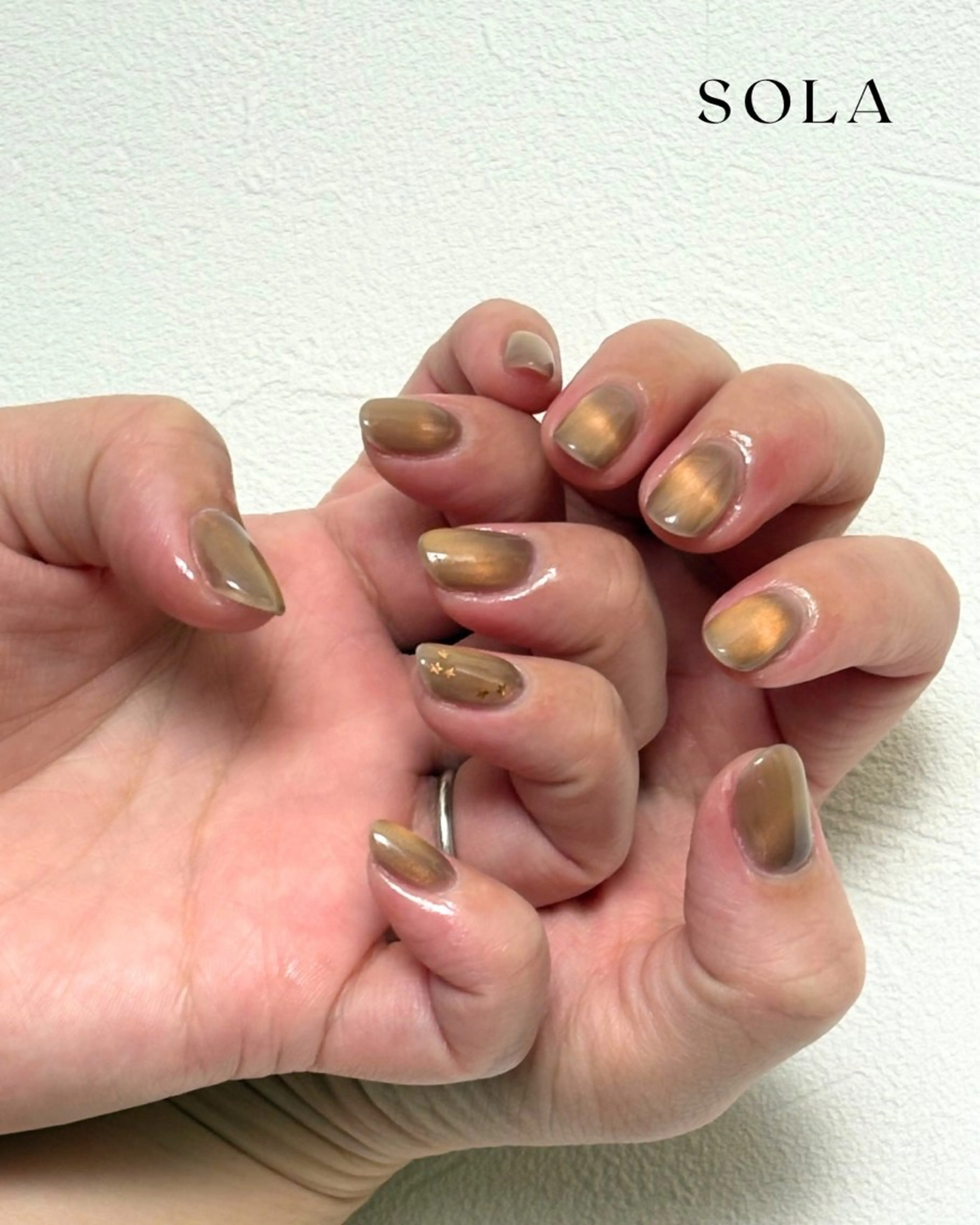 ネイル マグネットネイル ワンカラーネイル ハンドネイル ほそかわ さきのネイルデザイン