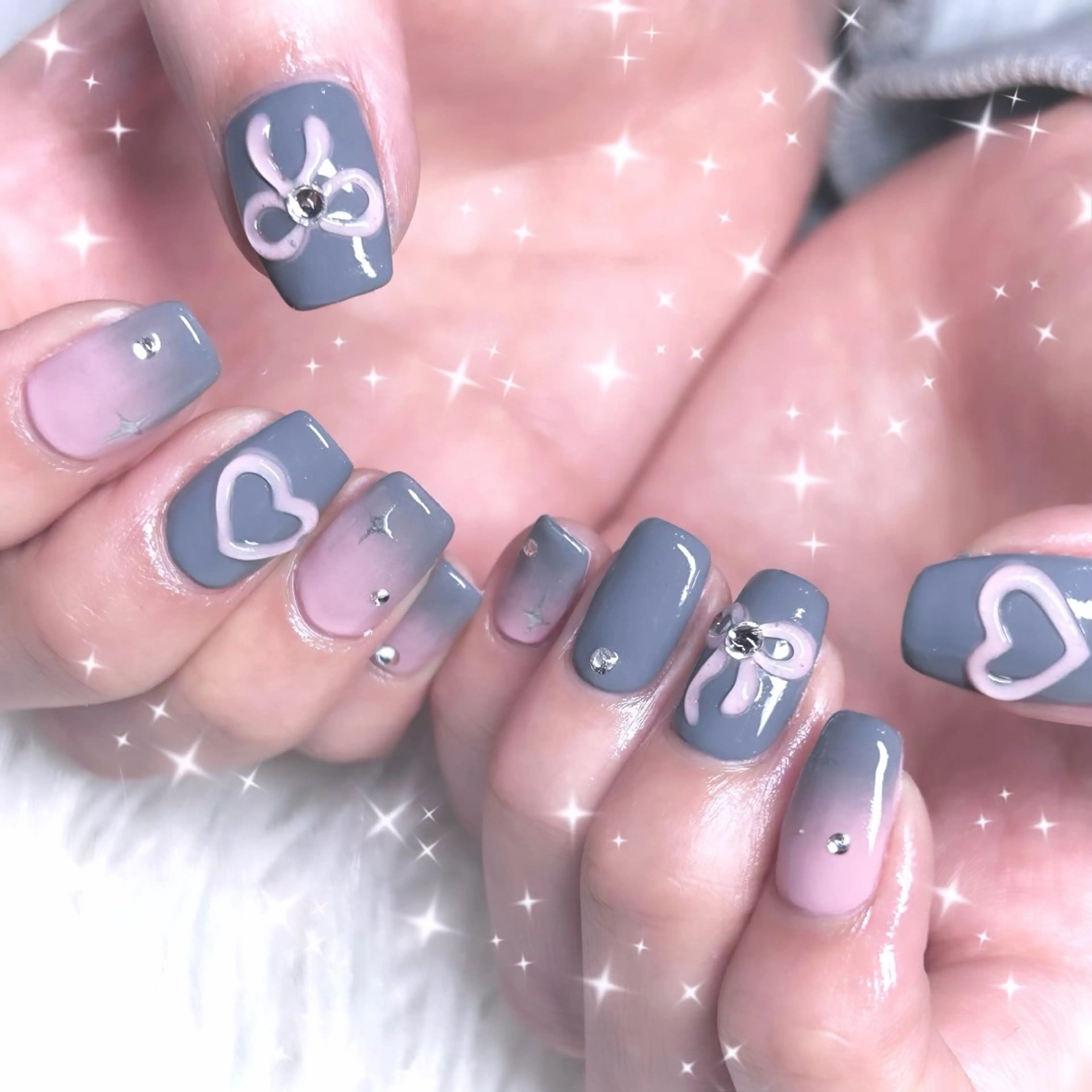 ネイル ハート リボン élu by Noriko 前原のネイルデザイン