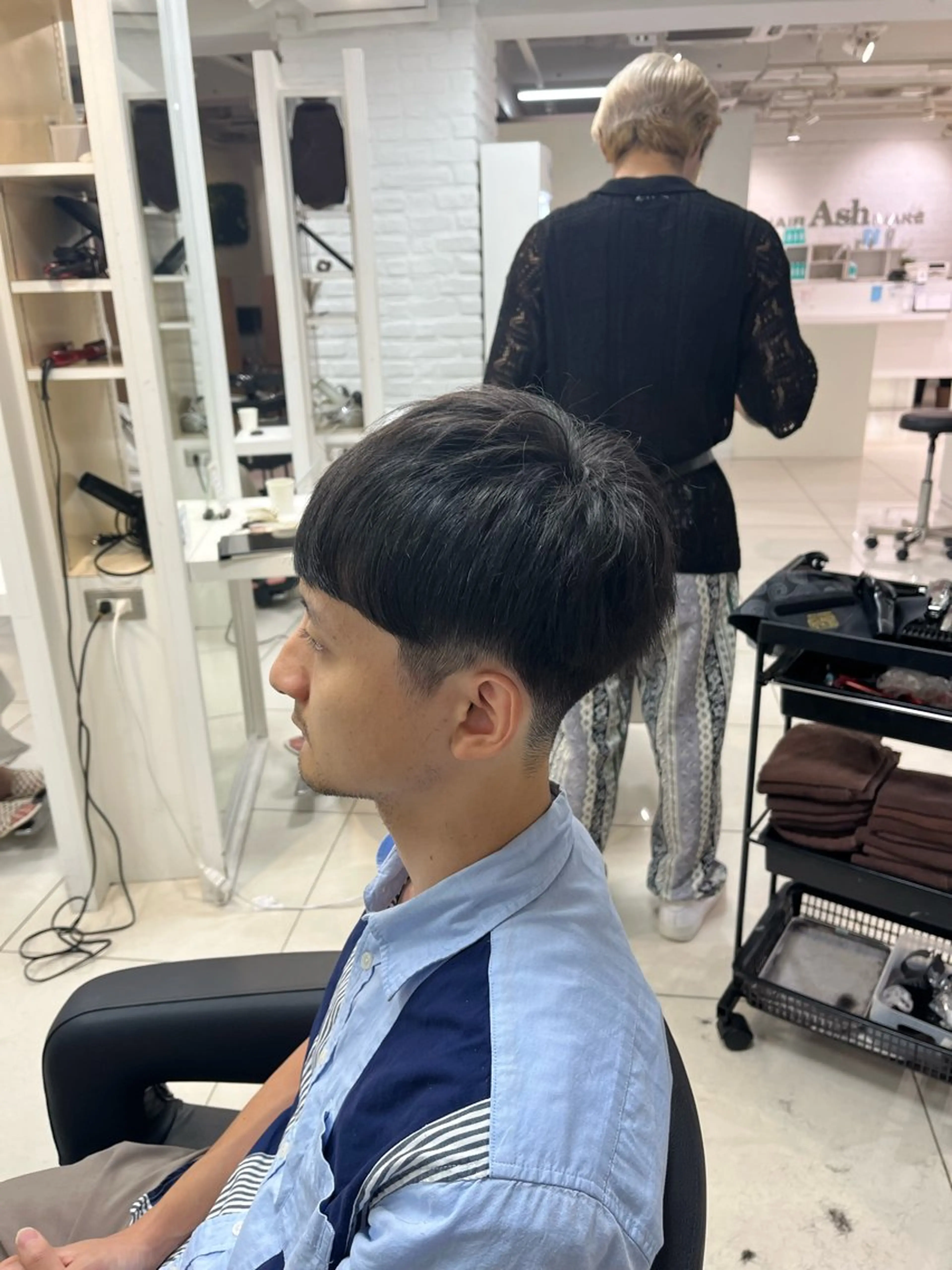 ショート 【シャドウパーマ センターパート】義心のヘアスタイル