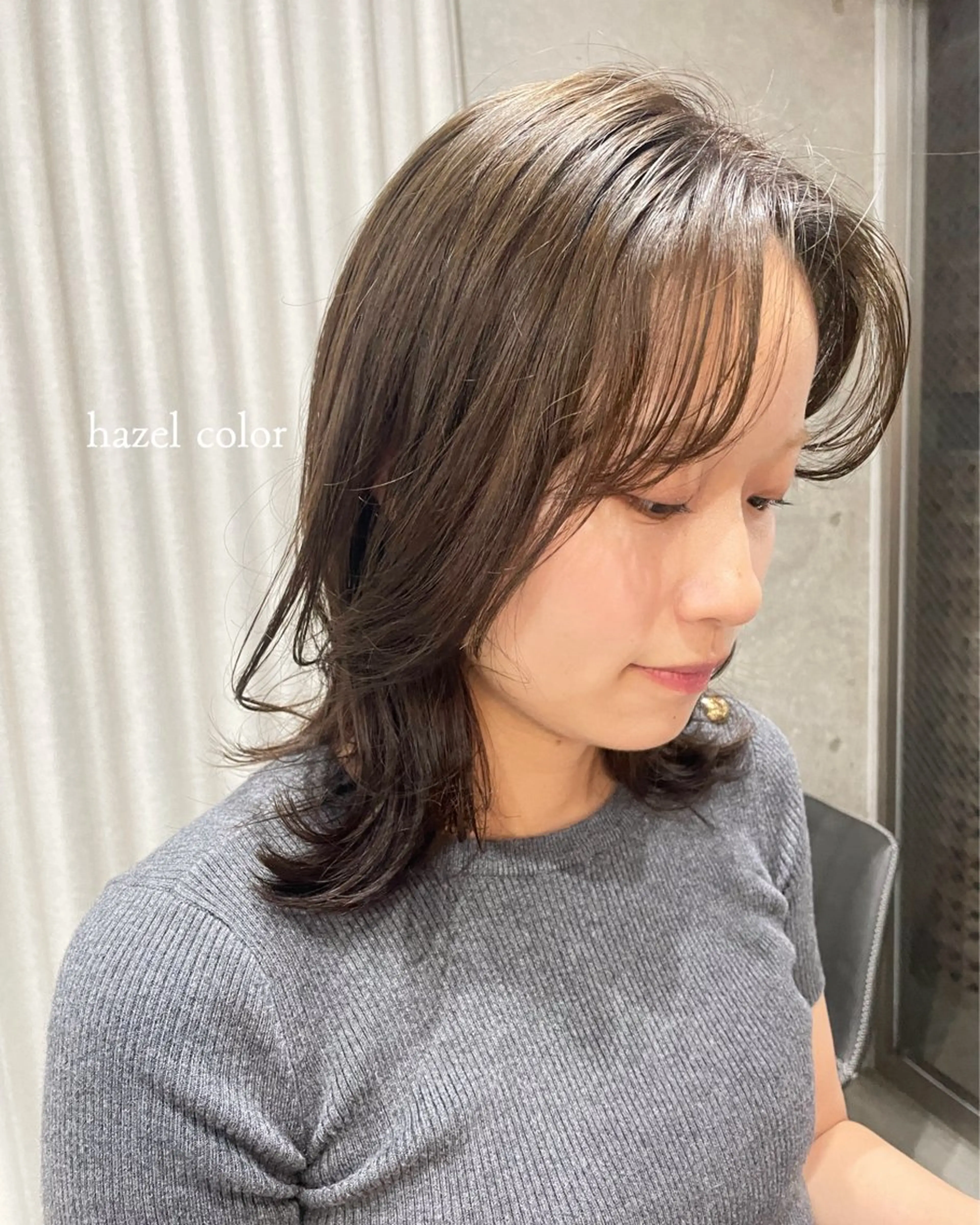 ミディアム カラー カット ヘアカラー トリートメント 表参道/赤み無し 透明感 colorのヘアスタイル
