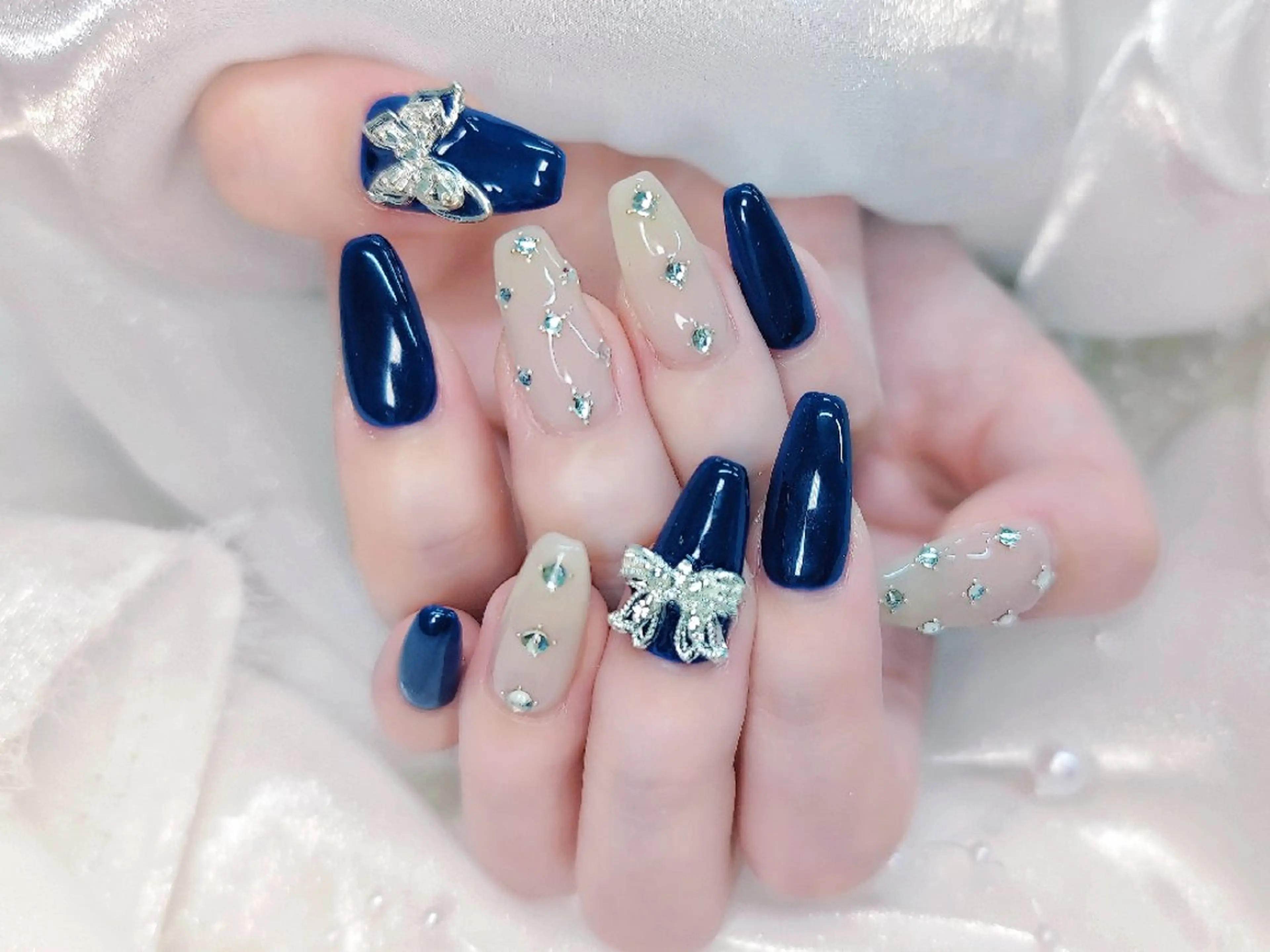 ネイル チークネイル 長さ出し フラッシュネイル フレンチネイル ジェルネイル Chouette Nailのネイルデザイン