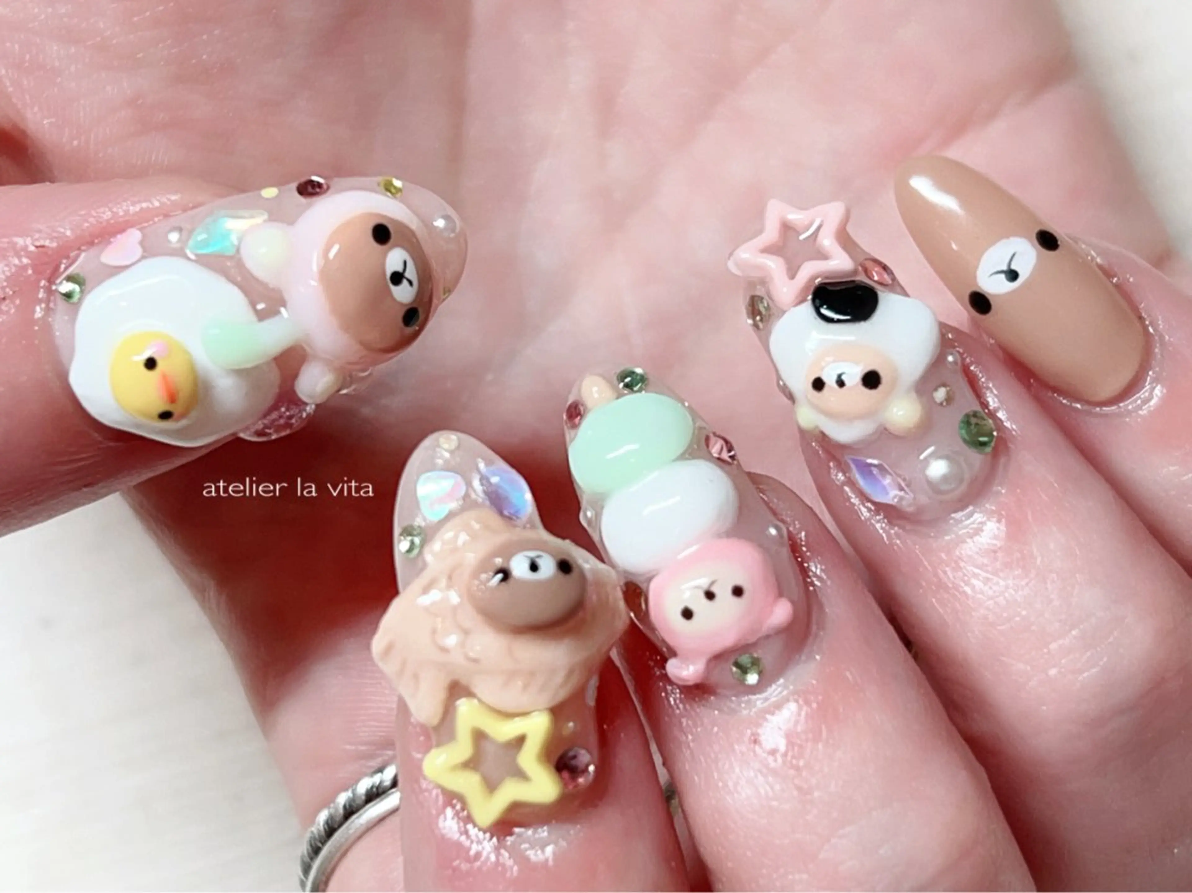 ネイル ジェルネイル ハート 氷ネイル・うるうるネイル マグネットネイル メンズネイル atelier la vita所属・lavita. mimuraのネイルデザイン