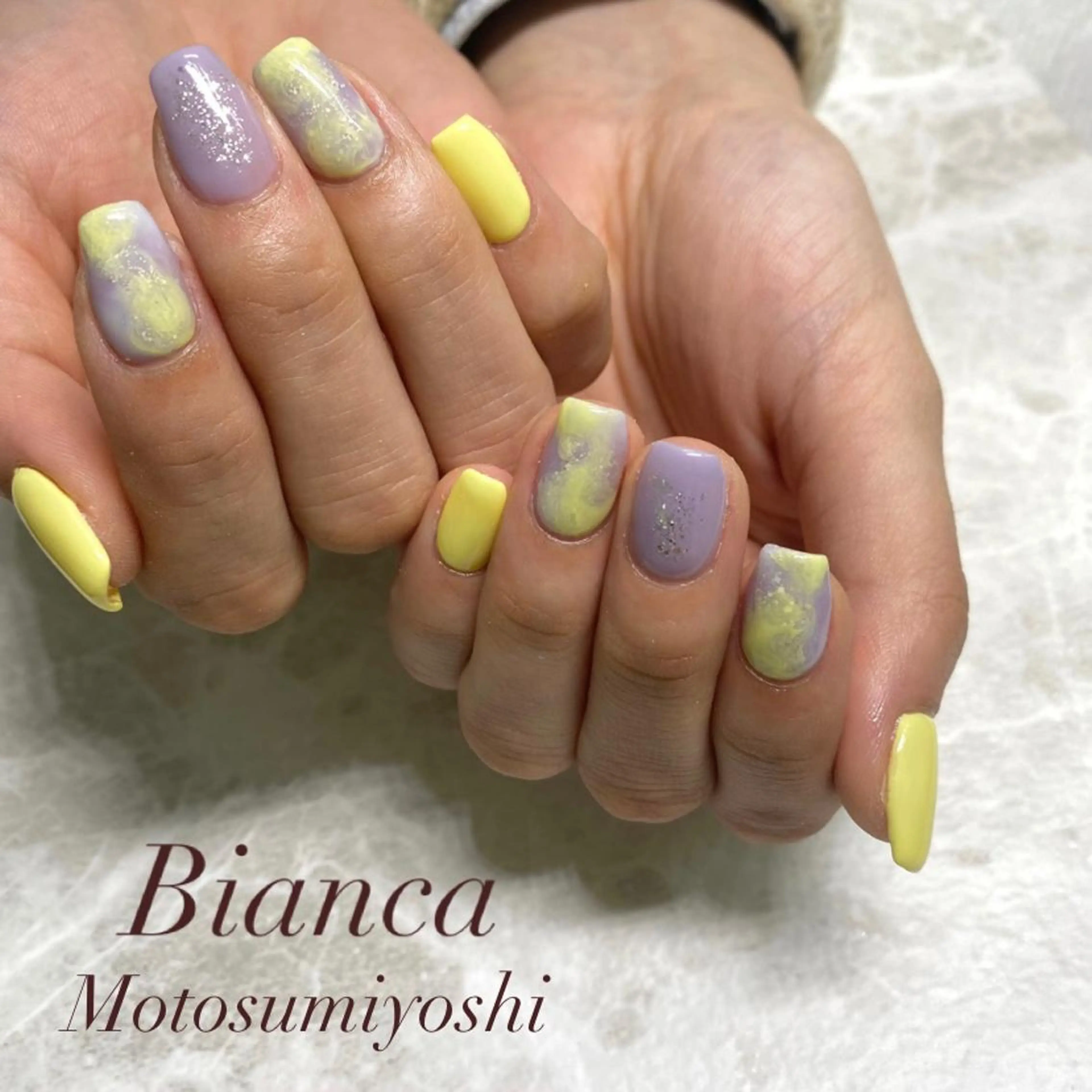 ネイル アニマル柄 オーロラネイル ブラウン 桜ネイル クリアネイル B☆STELLA SUNAKAWAのネイルデザイン