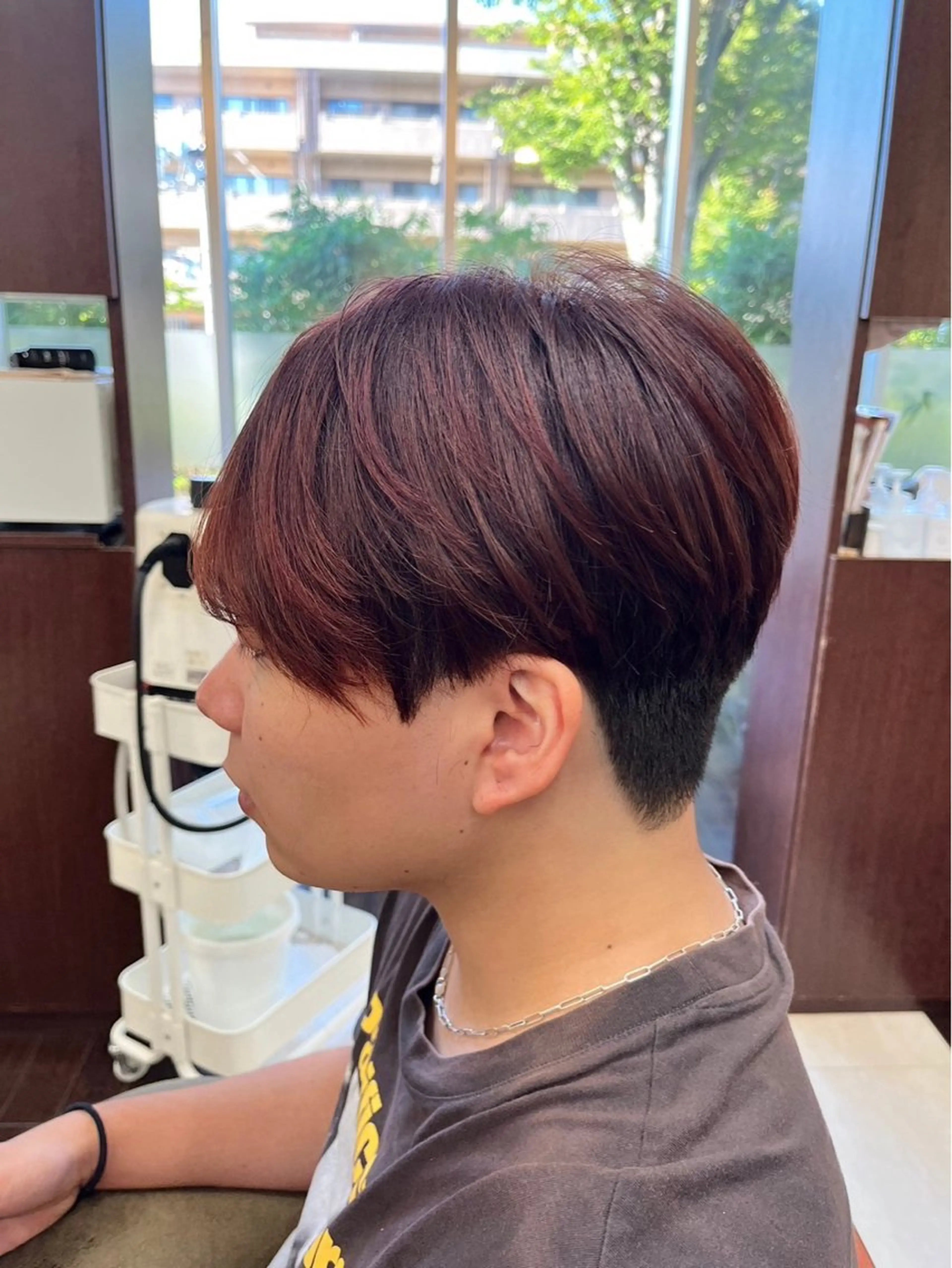 ショート カラー メンズ ブラウンカラー レッドカラー レッドブラウン カット 似合わせで新しい 自分へ導くそうまのヘアスタイル