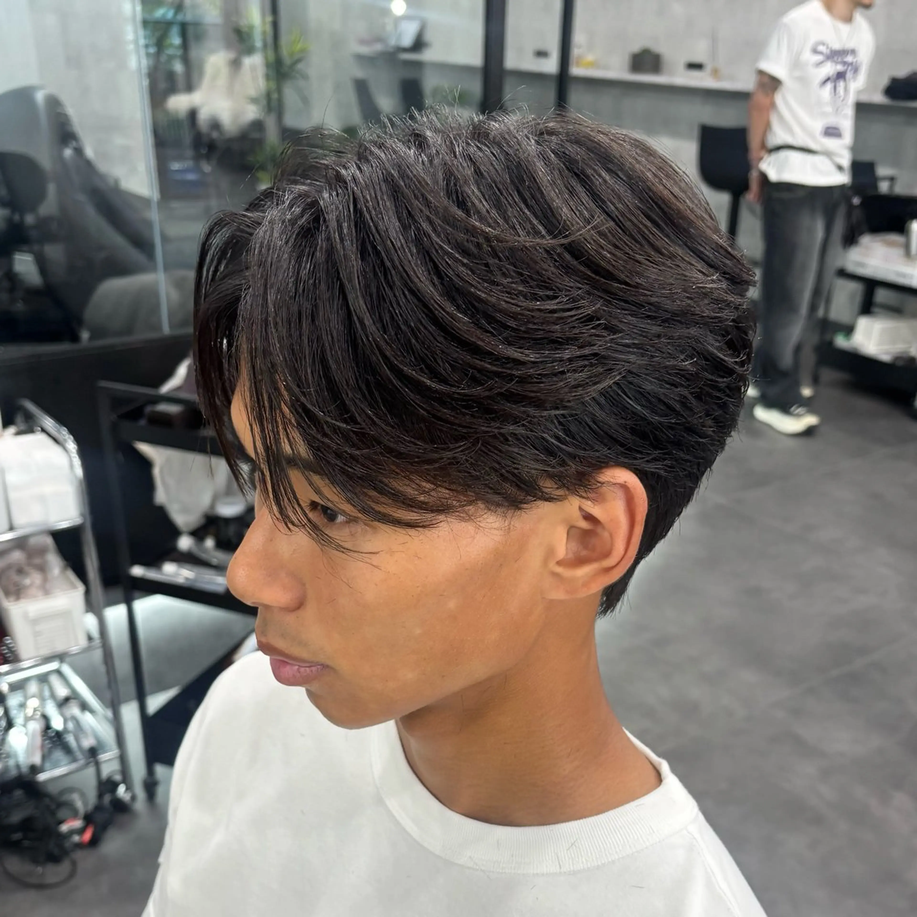 メンズ センターパート メンズ韓国風 LAVEL 渋谷店所属・ふーか/韓国メンズ /カットモデル募集のヘアスタイル