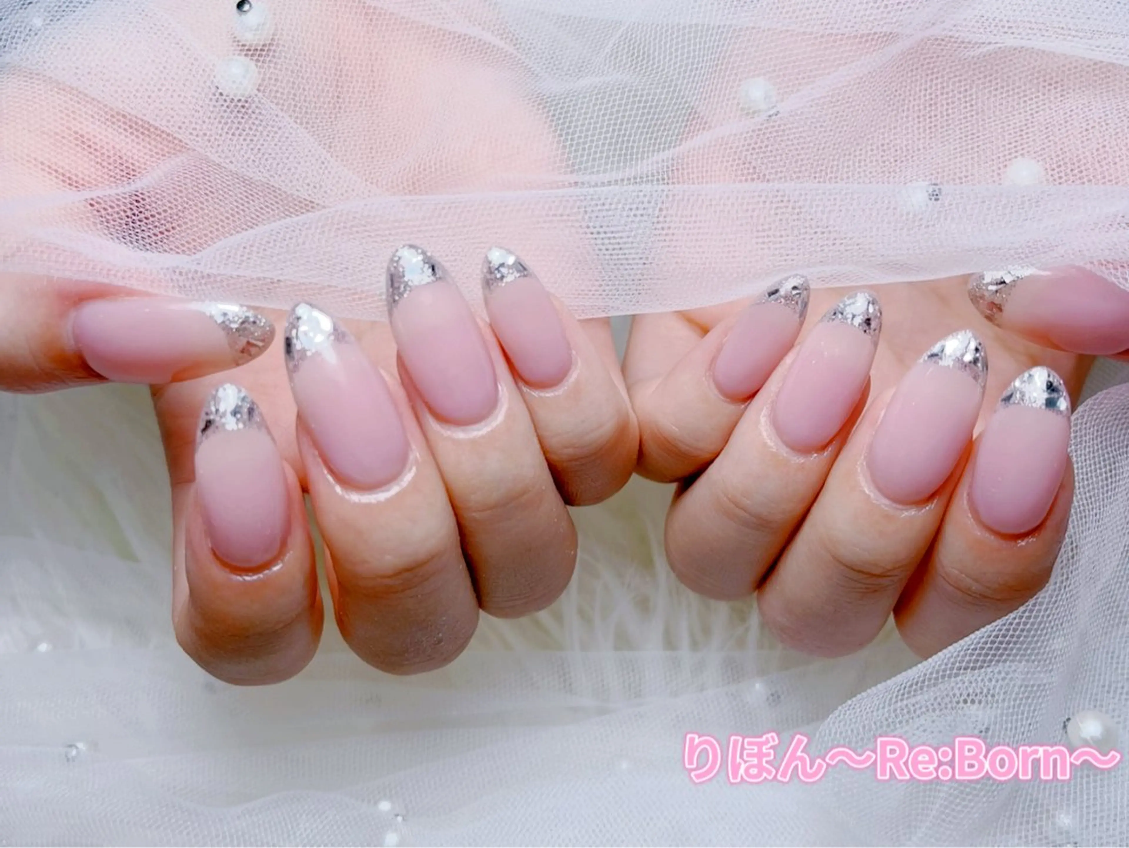 💅ガラスフレンチネイル【ソフトジェルオフ無料】  ¥6980の写真