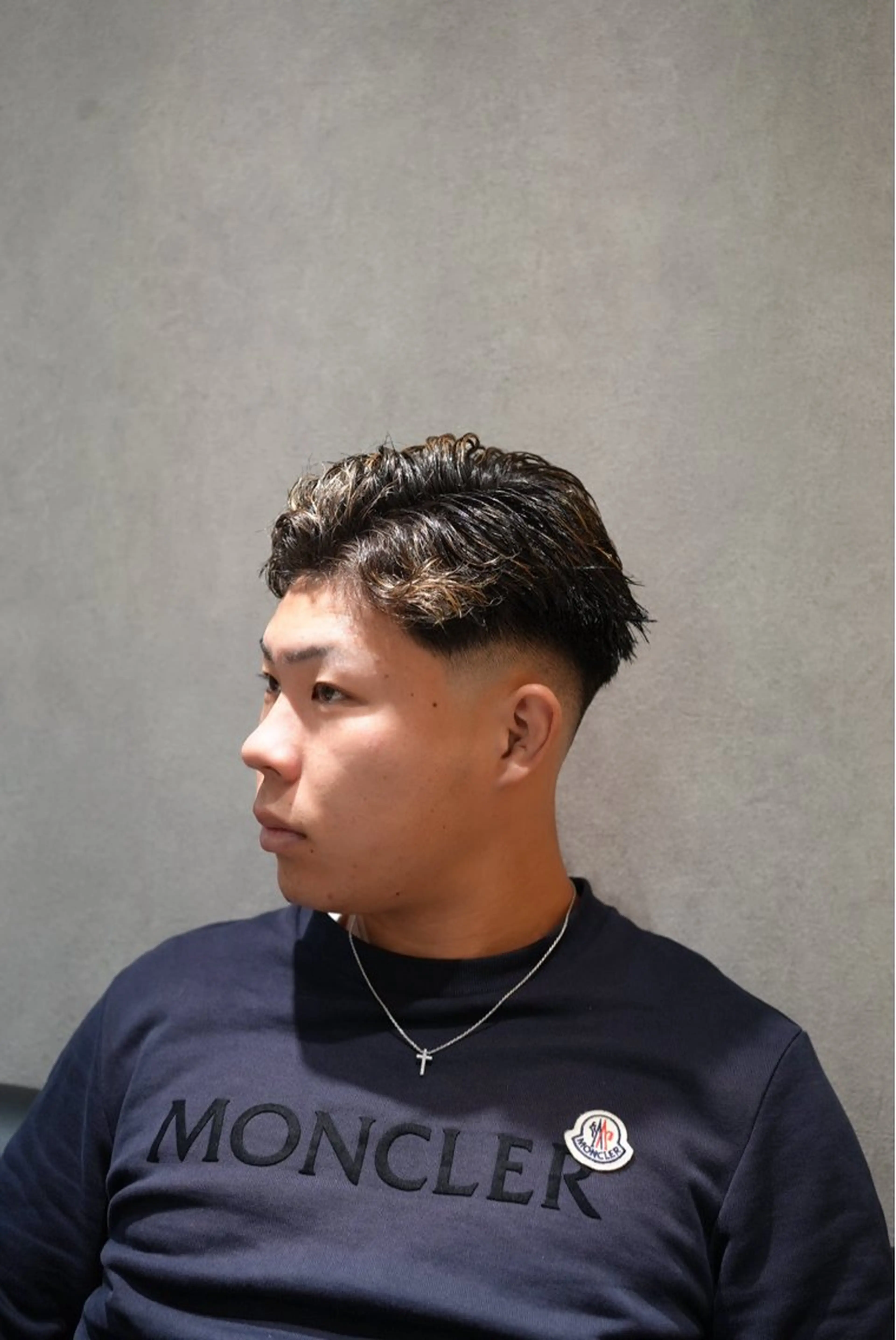 メンズ フェードカット 七三 カット Men’s  salon ANSWER所属・SHIZUKU 大阪短髪フェードのヘアスタイル