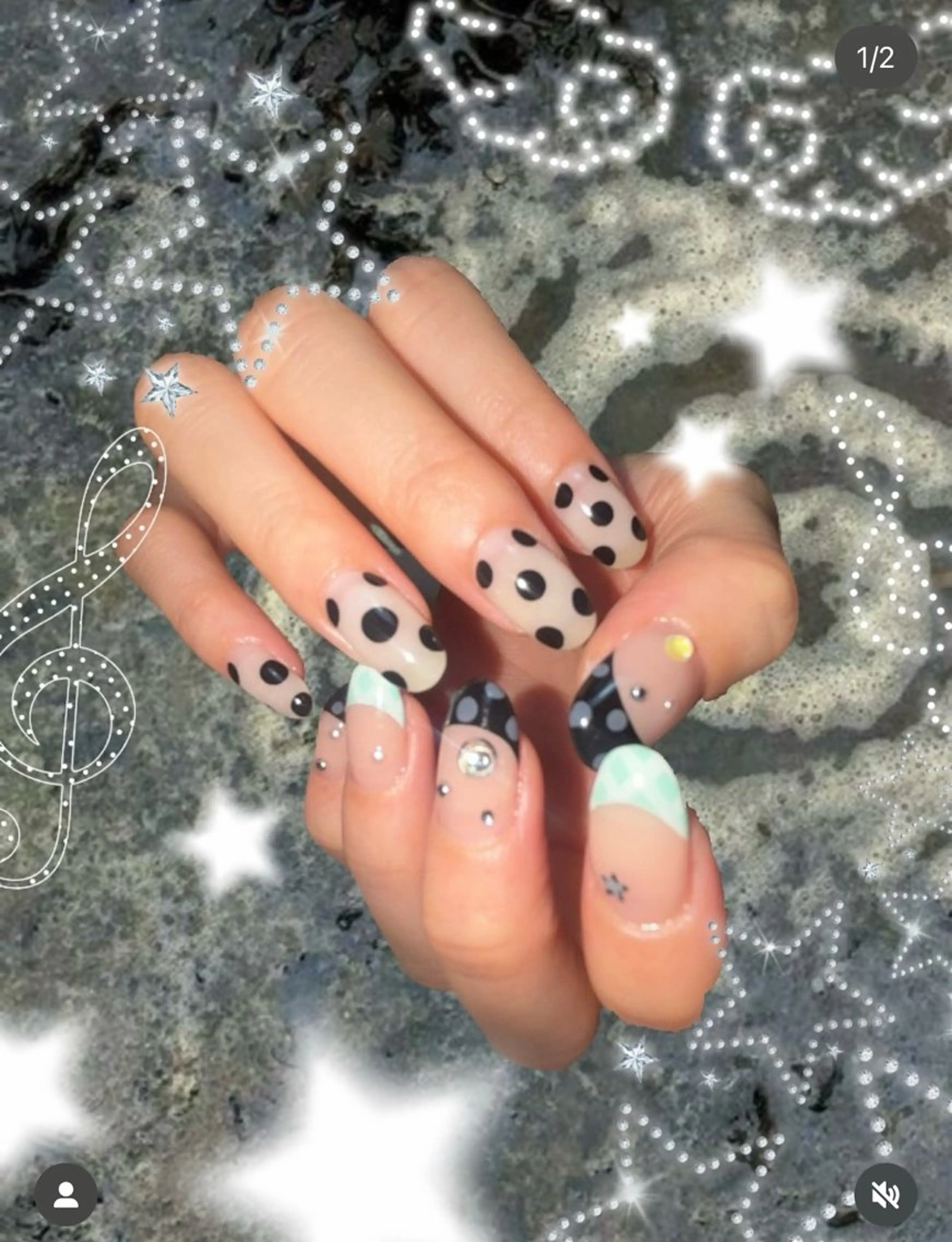 ネイル ハンドネイル フットネイル kana/モード ・グランジ໒꒱のネイルデザイン