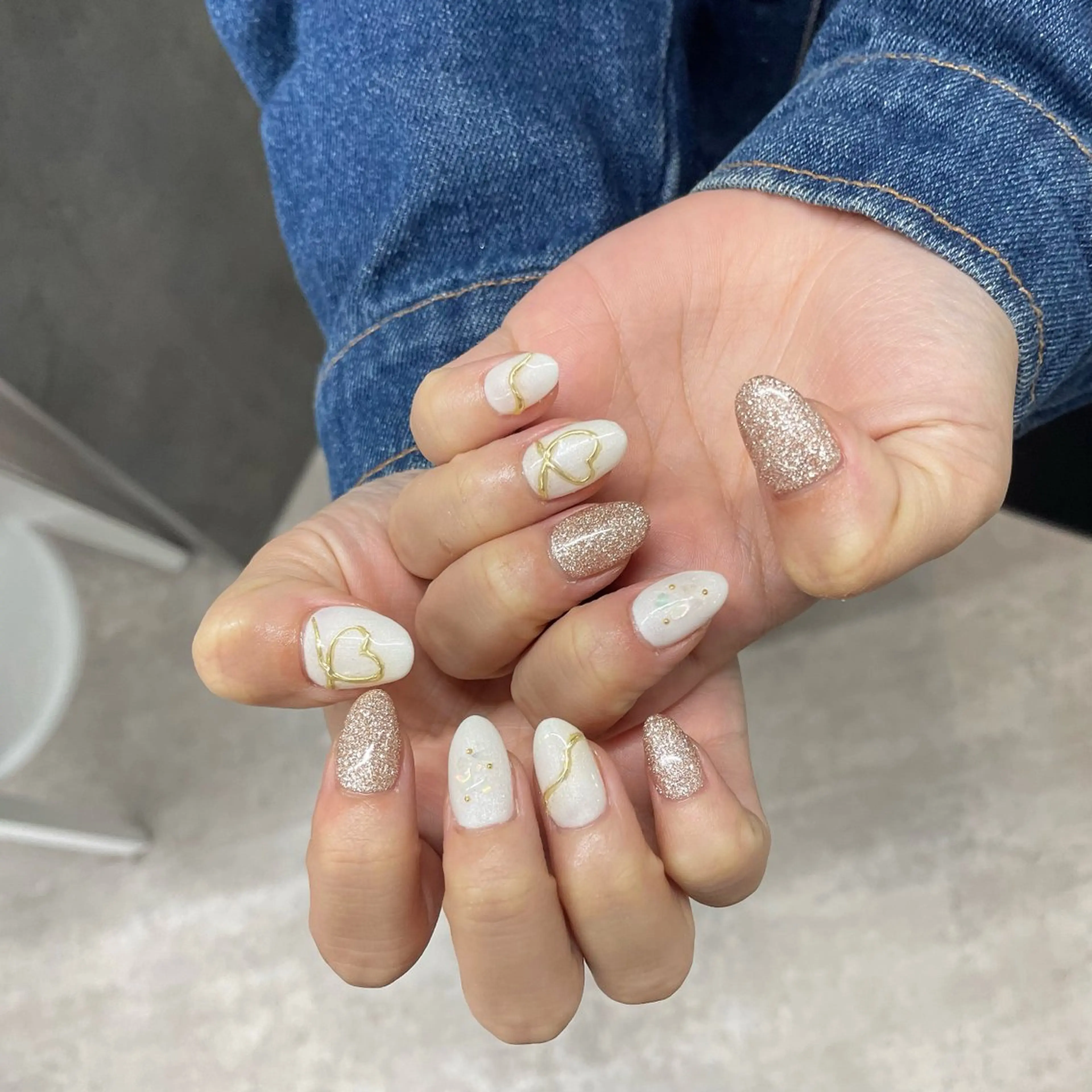 ネイル ハート ハンドネイル Bianca川越西口 KITAZAKI🫧のネイルデザイン