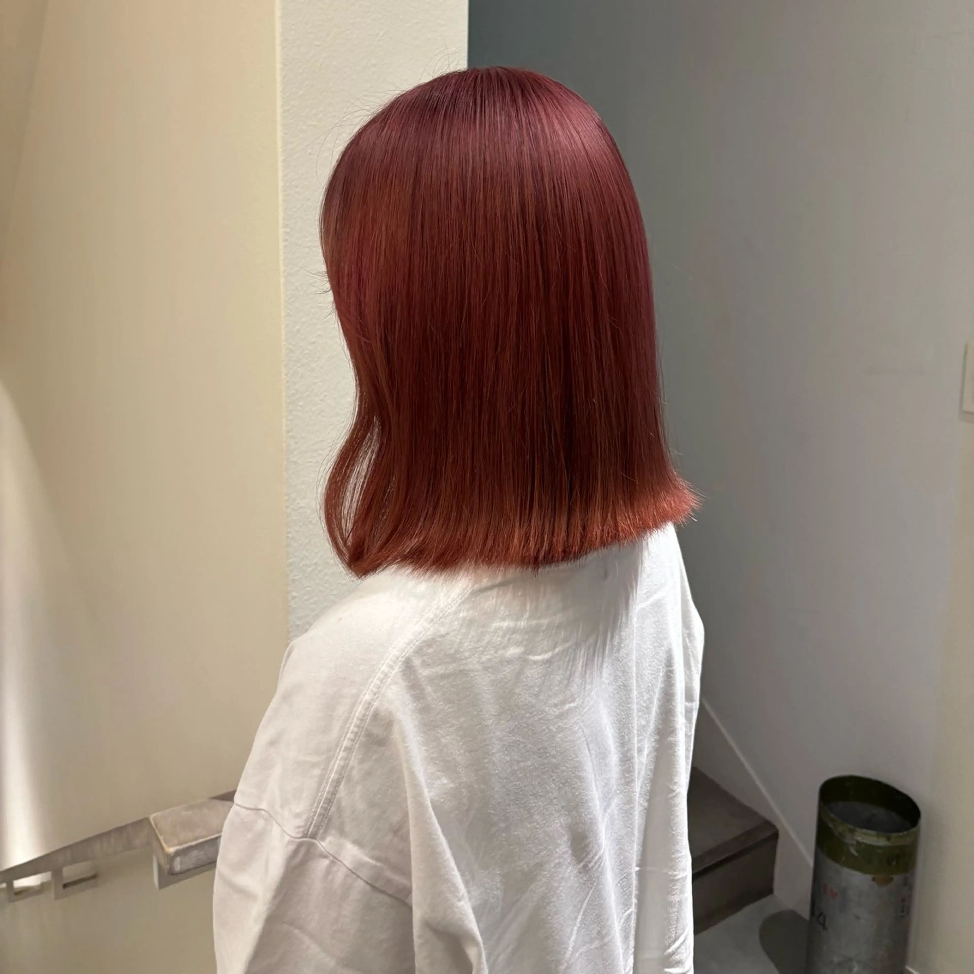 ミディアム カラー ブリーチ ブラウンカラー ピンクカラー ピンクブラウン トリートメント 上條響子/伏見/ 透明感カラーのヘアスタイル