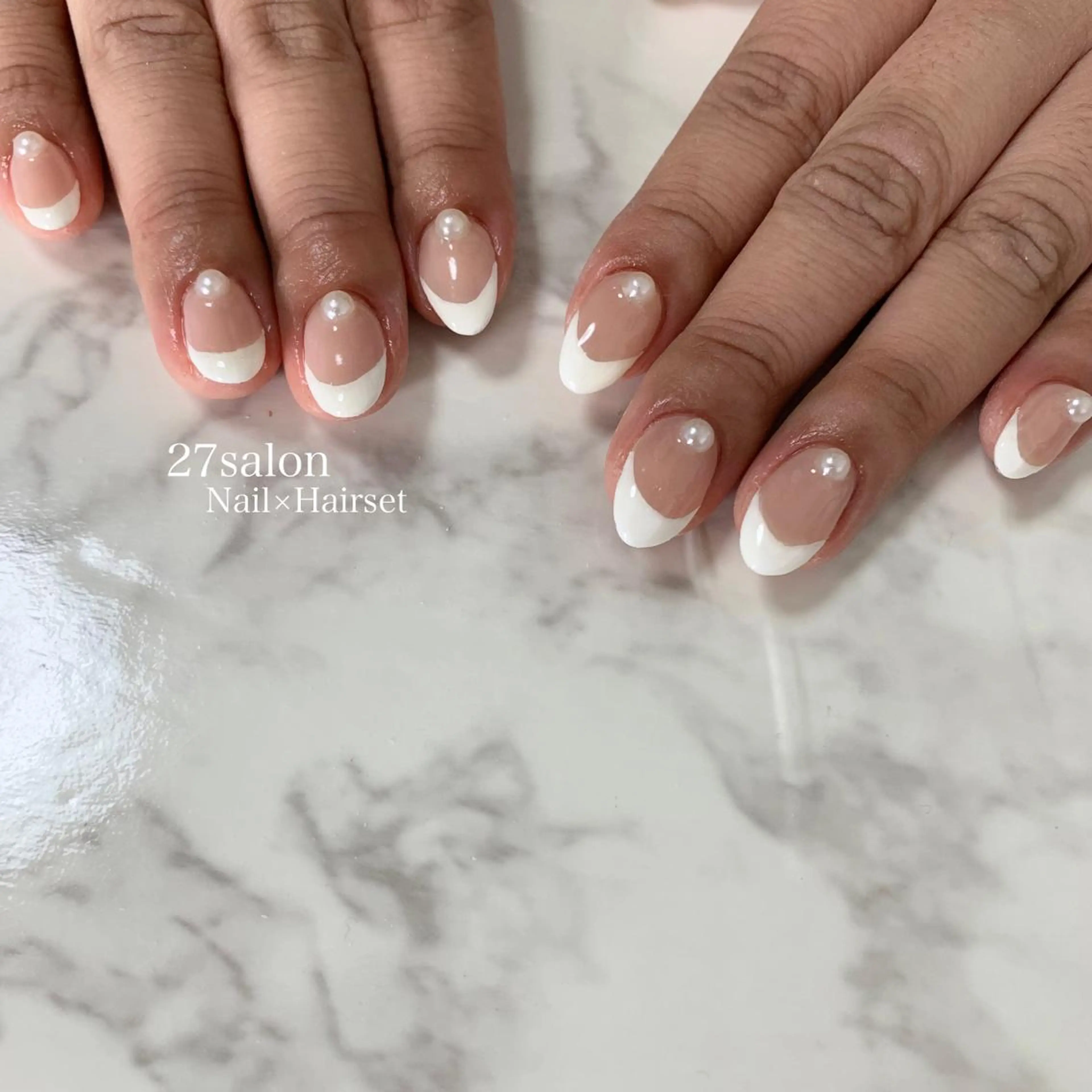 ネイル フレンチネイル ハンドネイル 27salon yuinaのネイルデザイン