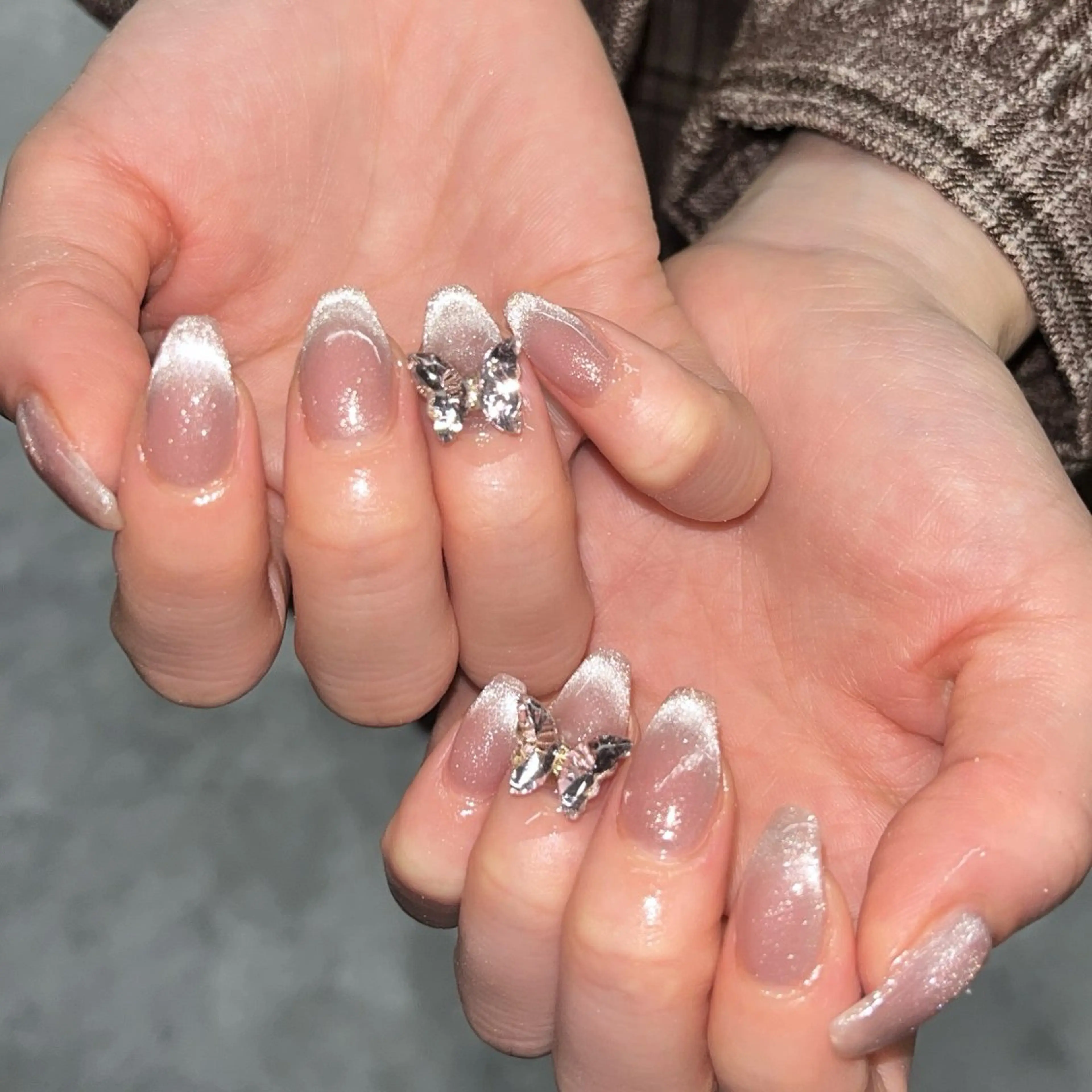 ネイル ガーリー マグネットネイル ピンク ハンドネイル フットネイル limo/ kotomiのネイルデザイン