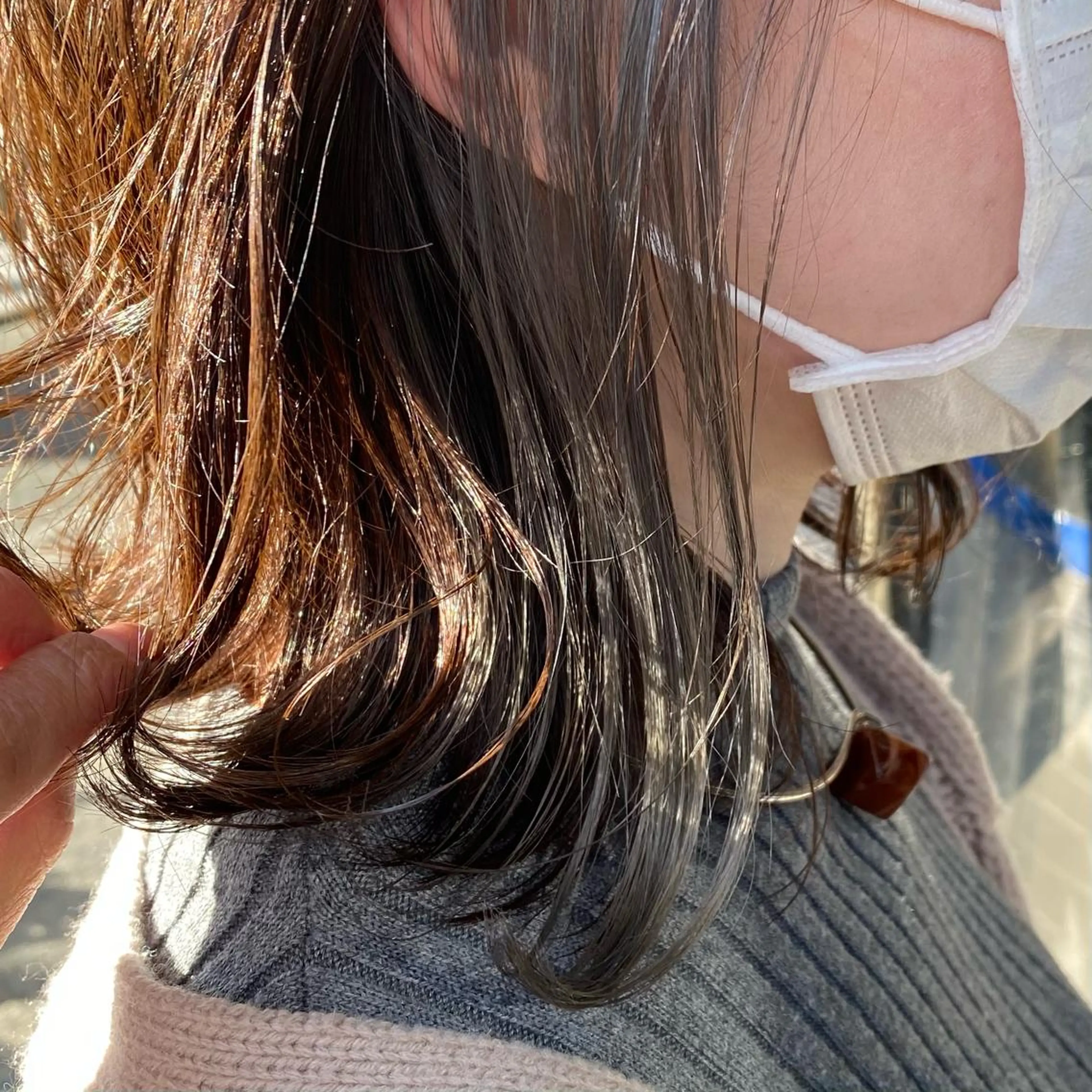 ミディアム 切りっぱなしボブ ボブ カット ヘアカラー トリートメント SABO 草薙店【サボ】所属・🍃ボブ&ショート 特化🍃髪質改善🍃のヘアスタイル