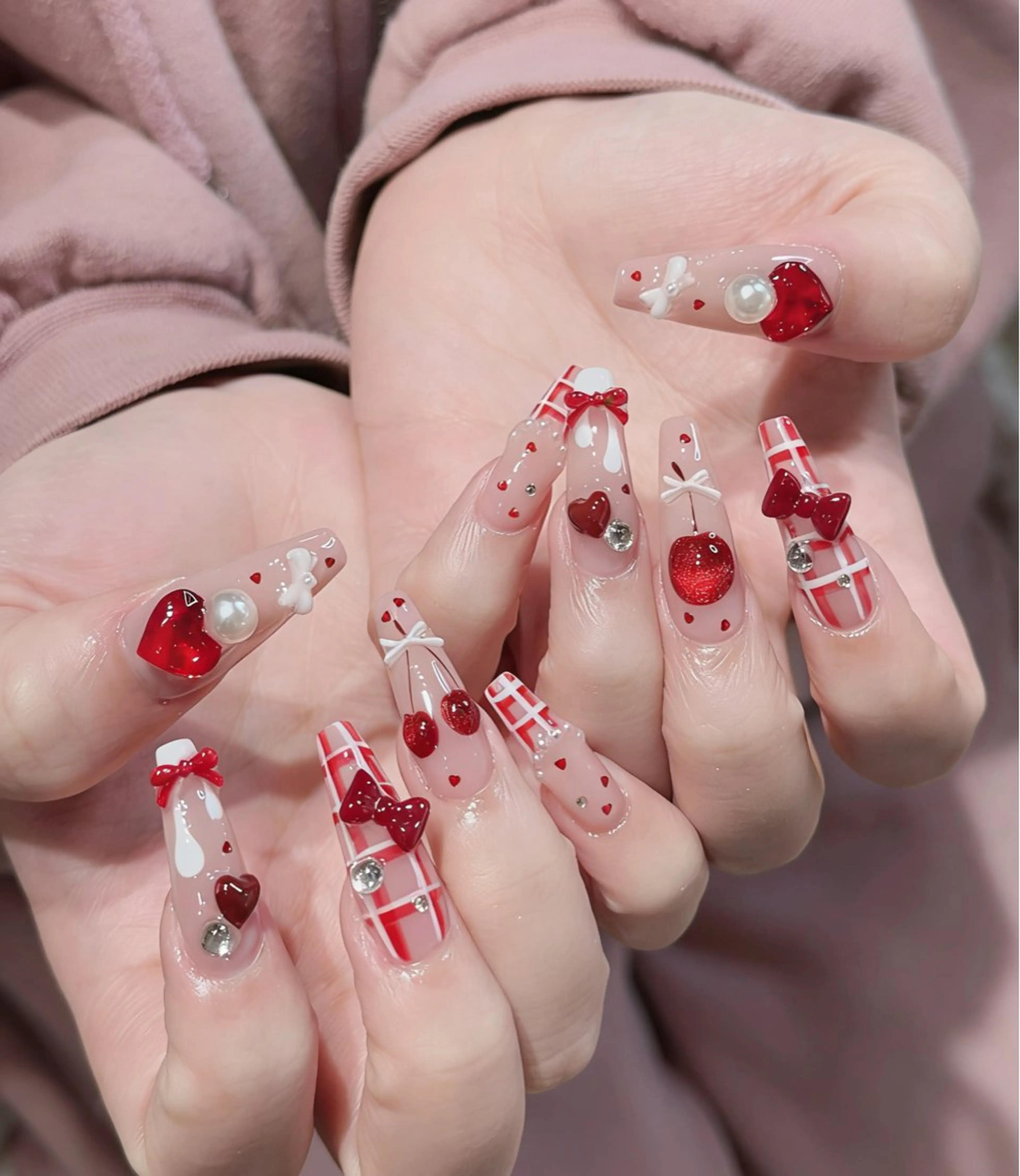 ネイル オーロラネイル ブラウン チークネイル 成人式 長さ出し ハンドネイル NEW NAIL 池袋のネイルデザイン