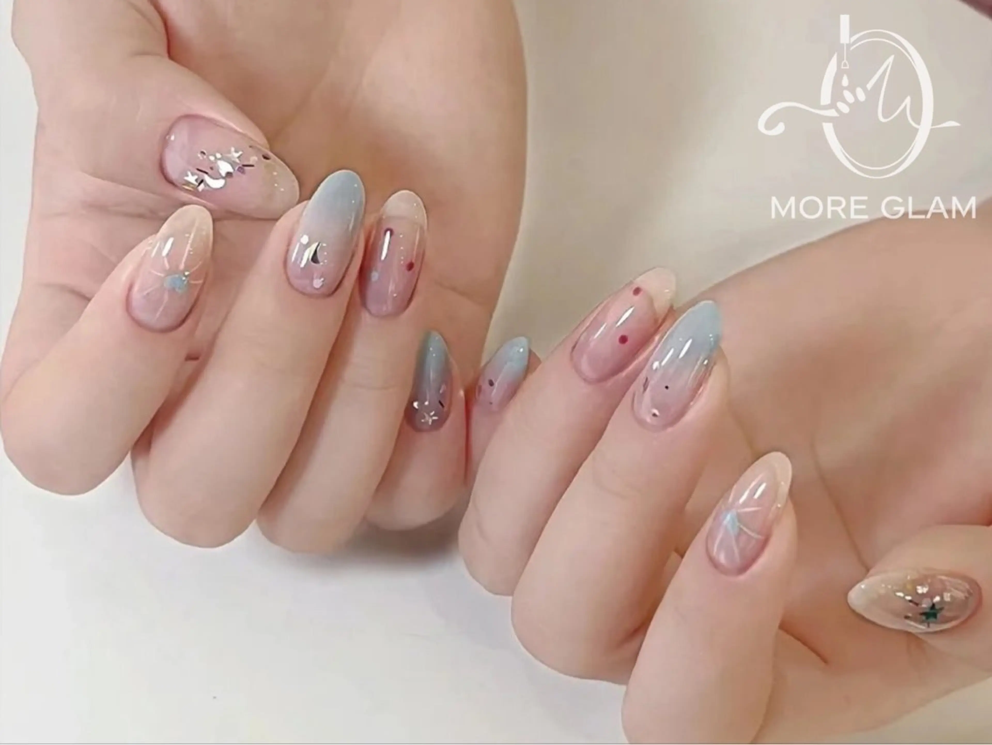 ネイル 長さ出し フットネイル フレンチネイル ジェルネイル 韓国ネイル MoreGlam ネイルのネイルデザイン