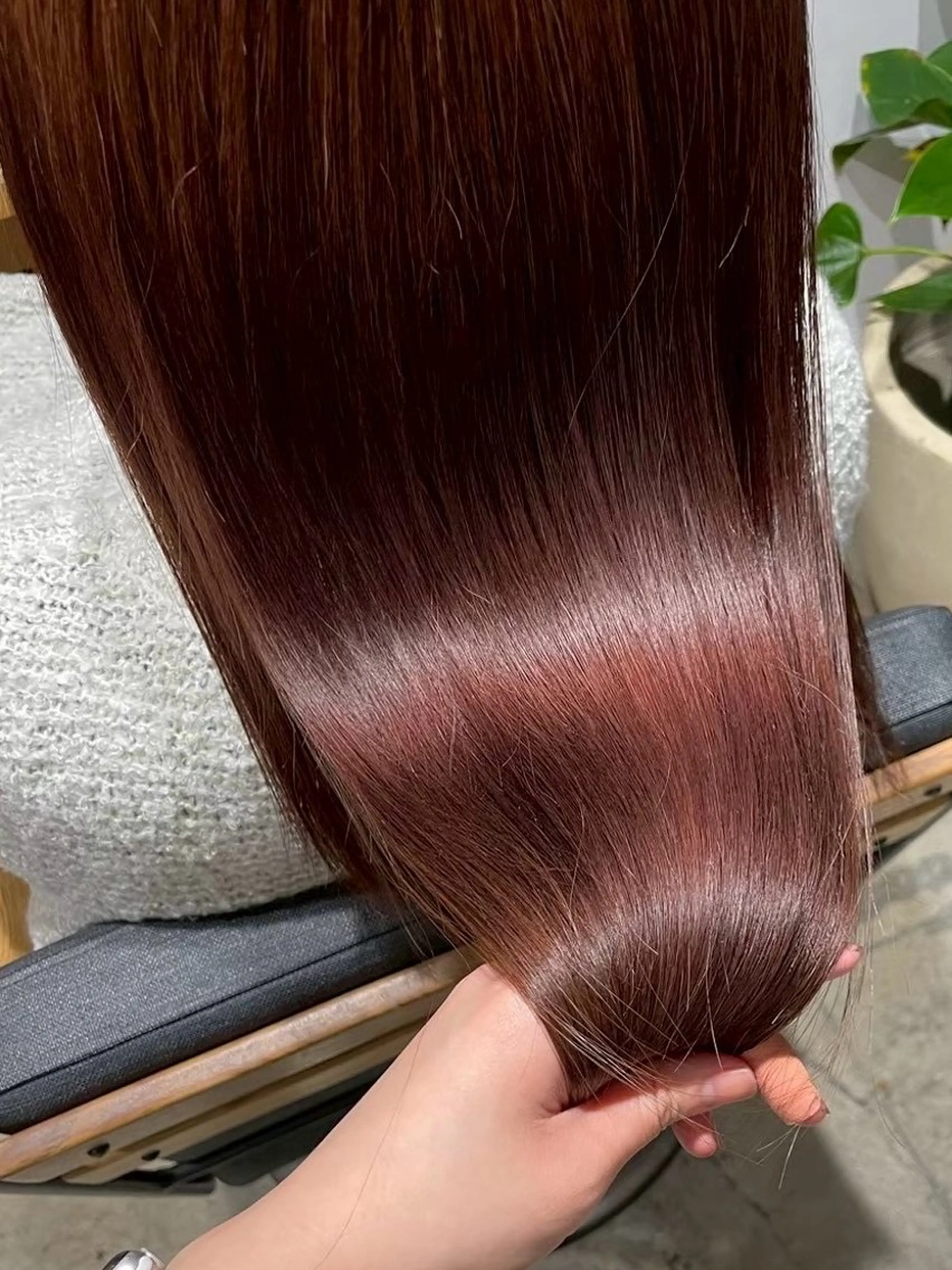 ロング オレンジブラウン ヘアカラー 暖色カラー🌺／ 髪質改善🌿／ゆうかのヘアスタイル