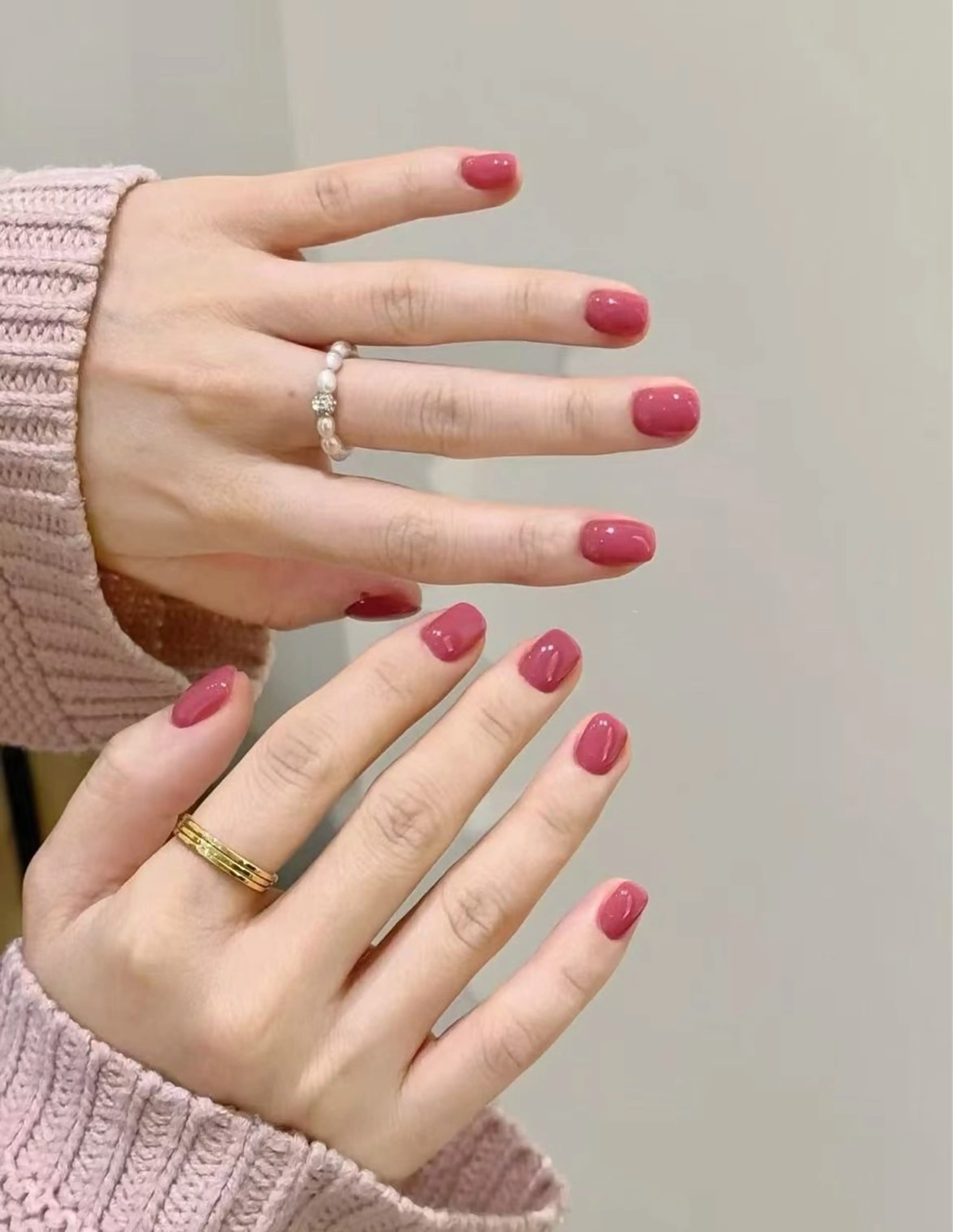 ネイル フラワーネイル フレンチネイル ジェルネイル ガラスフレンチ ハート ハンドネイル BabyYouMi ねねのネイルデザイン