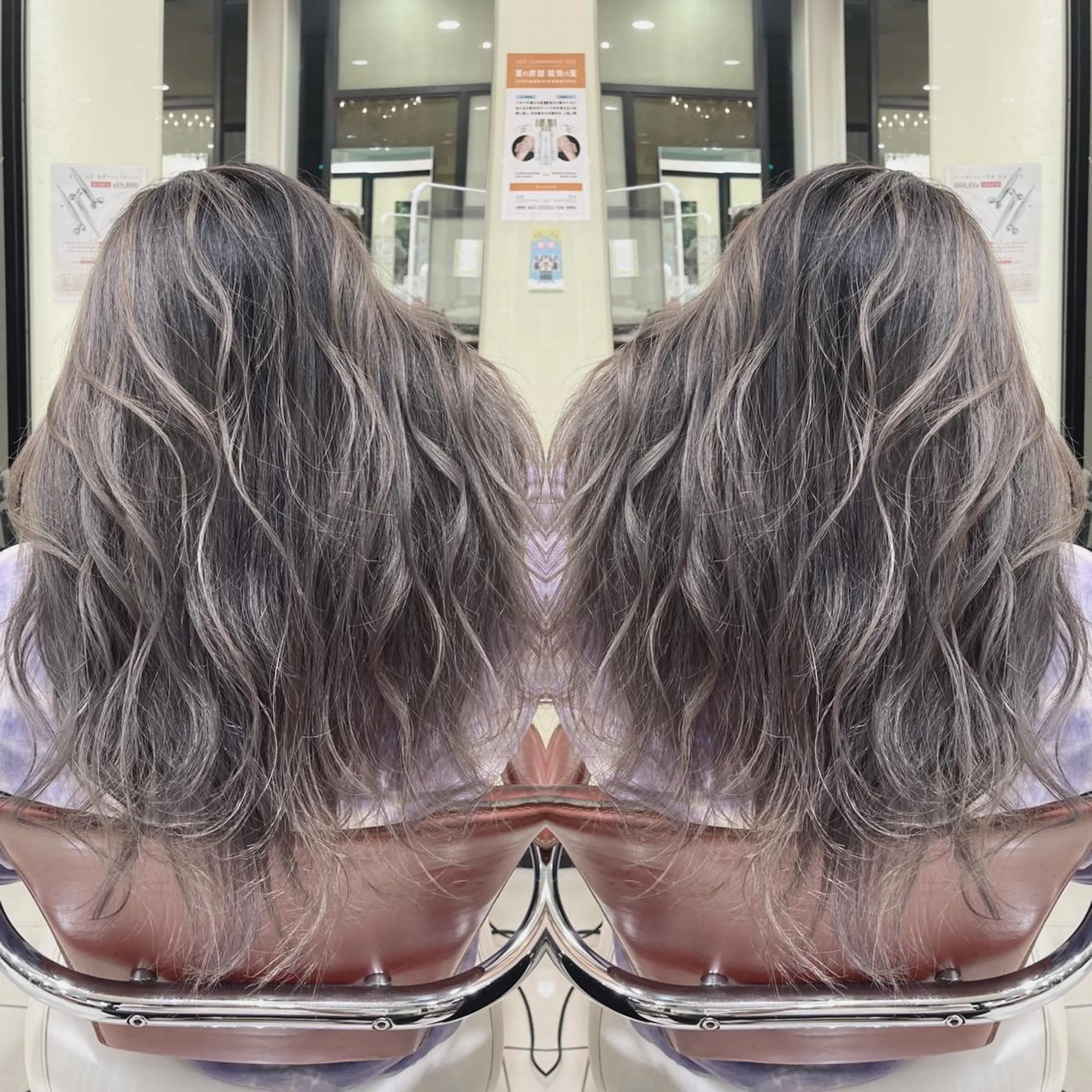 セミロング ヘアカラー トリートメント Y Uのヘアスタイル