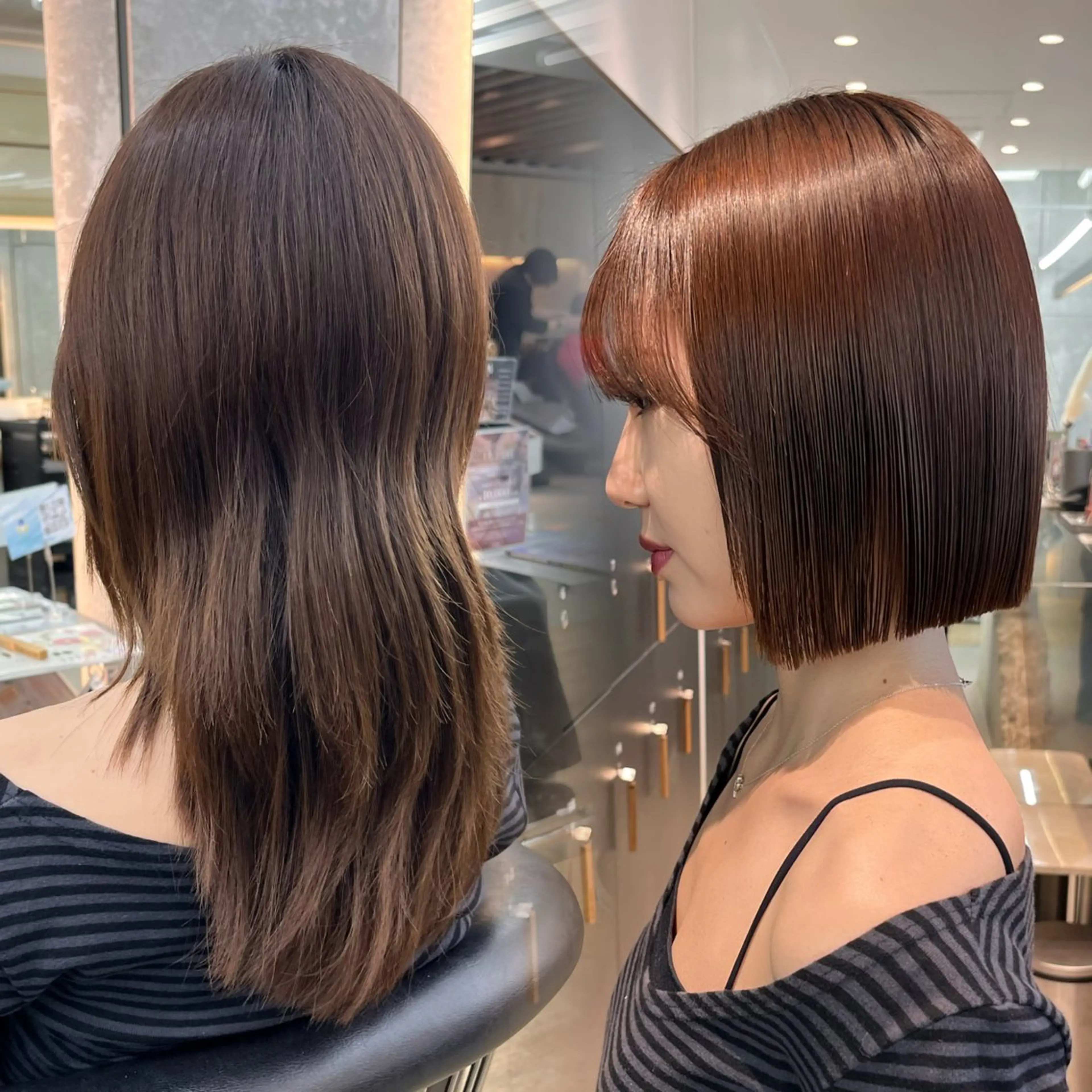 ミディアム ボブ 縮毛矯正 カット 縮毛矯正 トリートメント ♥️ボブ縮毛/ブリー チ/minami♥️のヘアスタイル