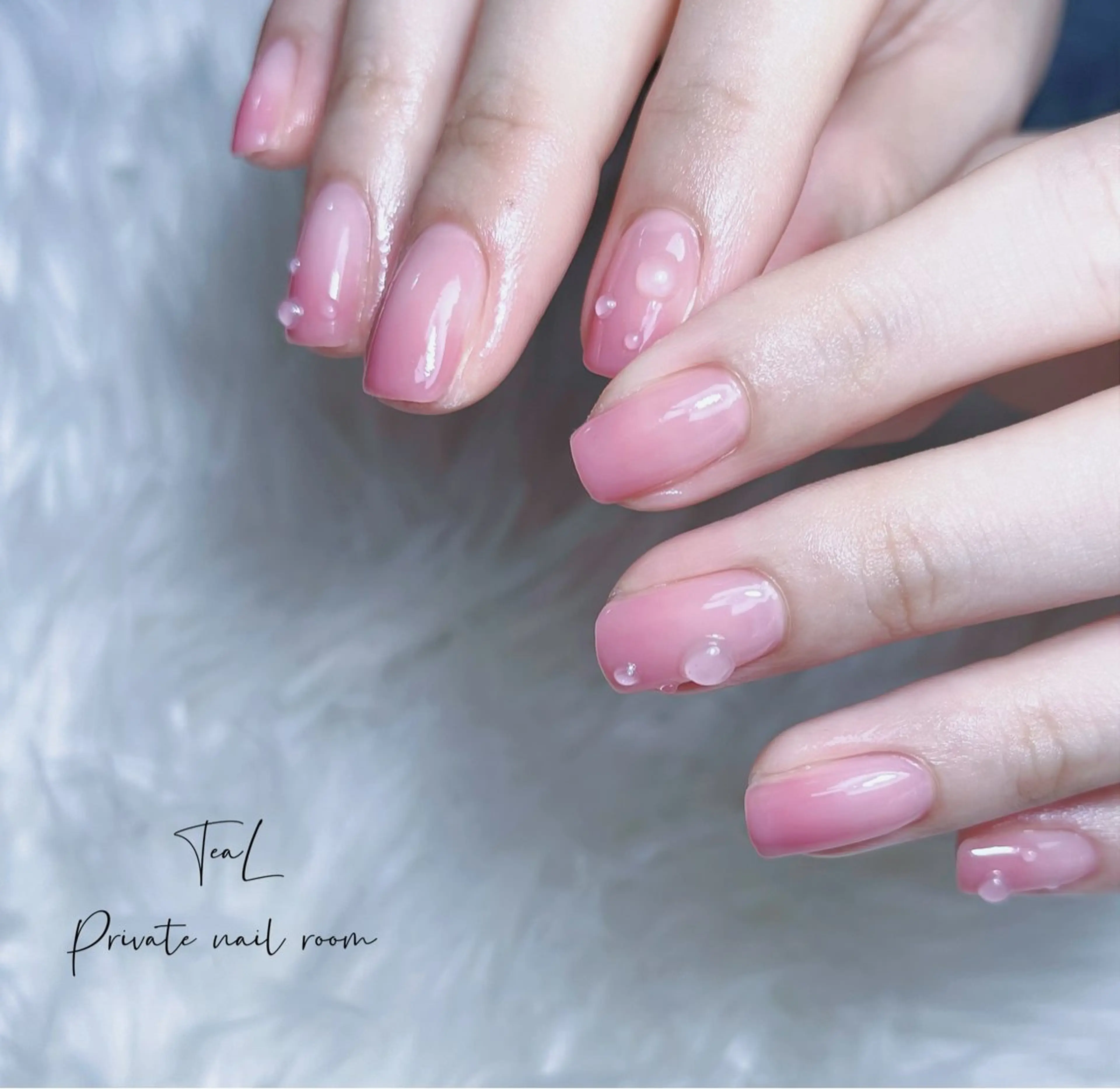 ネイル オフィスネイル ピンク シンプルネイル ハンドネイル TeaL nailのネイルデザイン