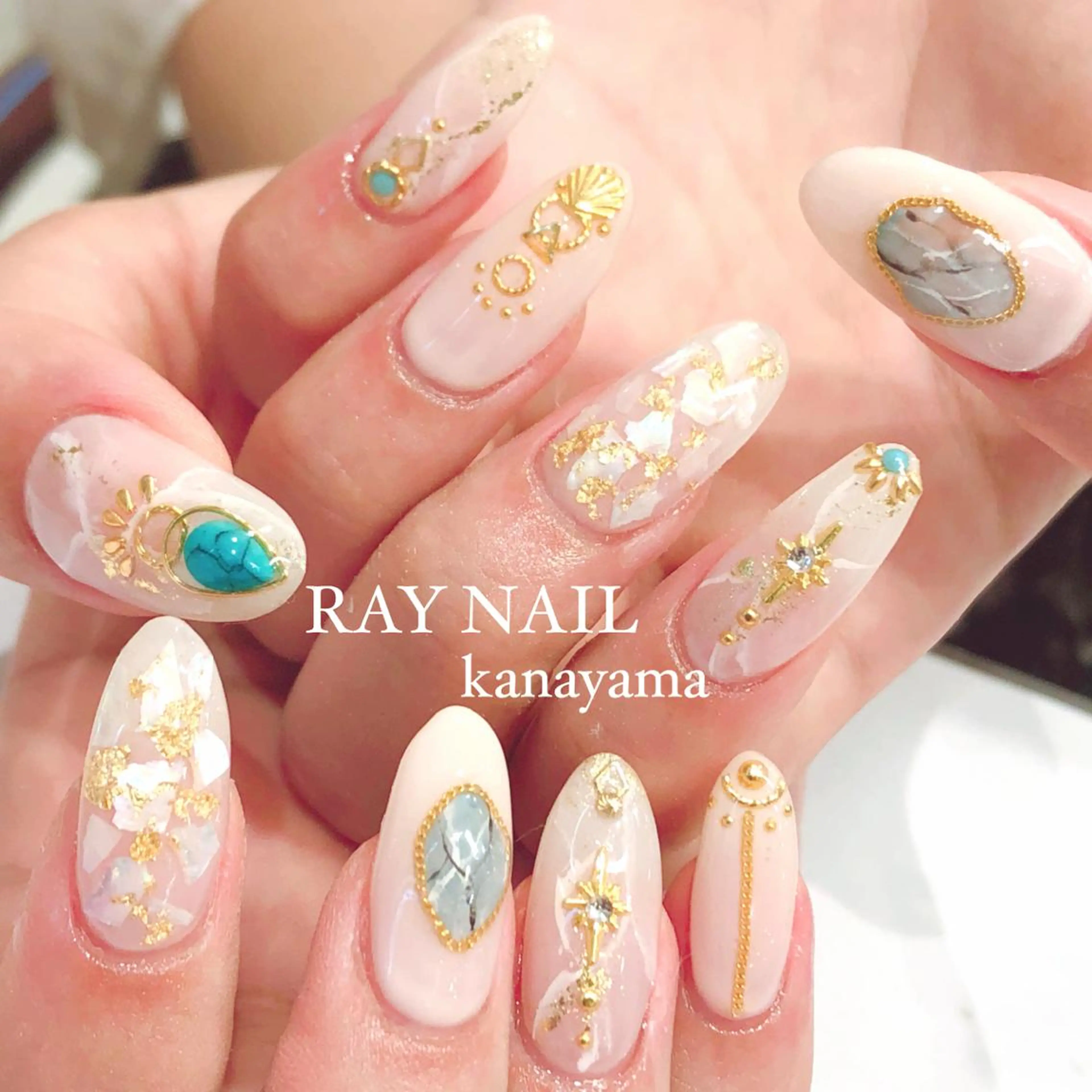 ネイル 大理石ネイル(マーブル) ハンドネイル Arowa 伊田のネイルデザイン