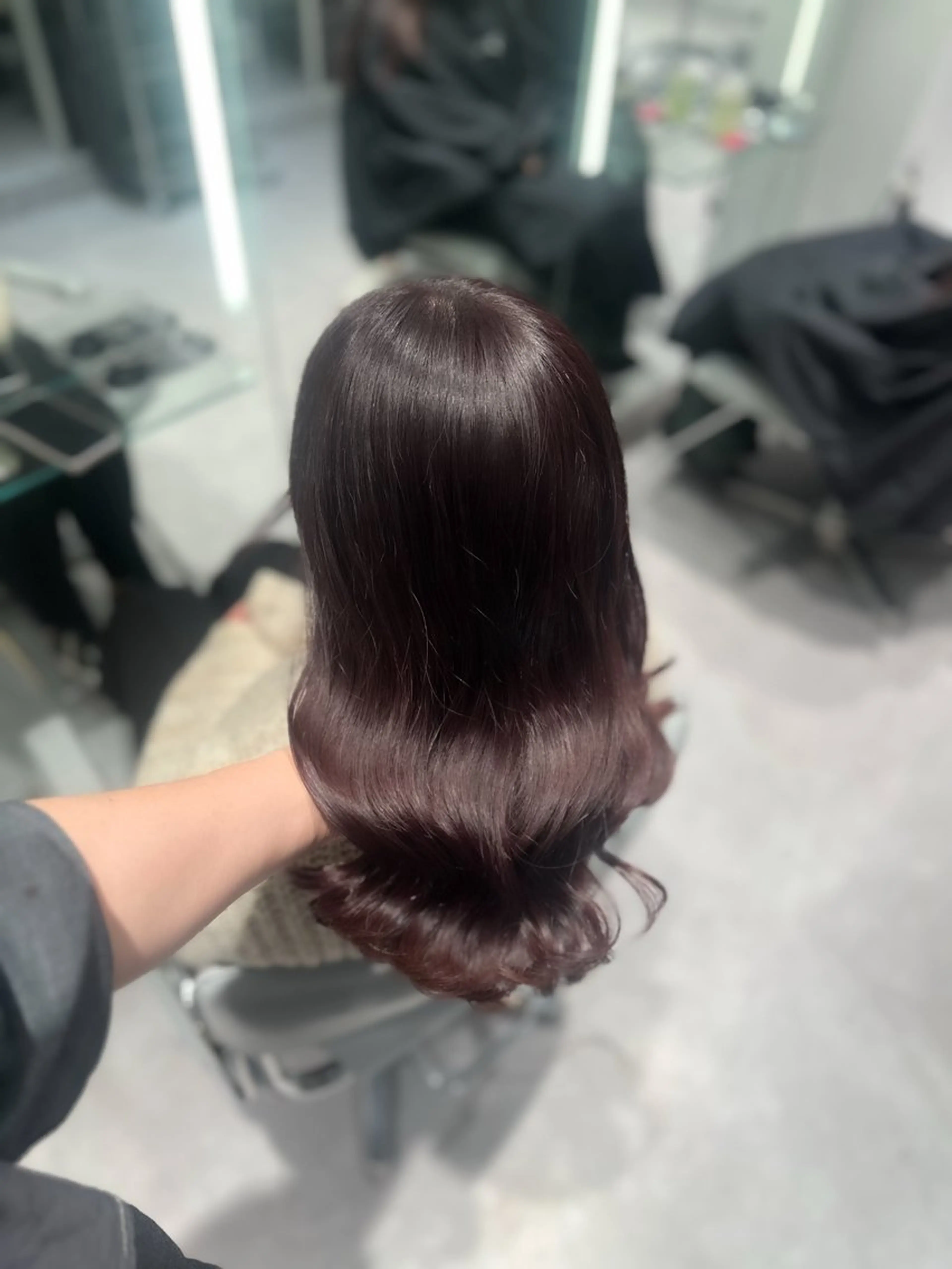 セミロング ピンクラベンダー カット ヘアカラー 髪質改善 支持率 Ｎｏ.1いぶきのヘアスタイル