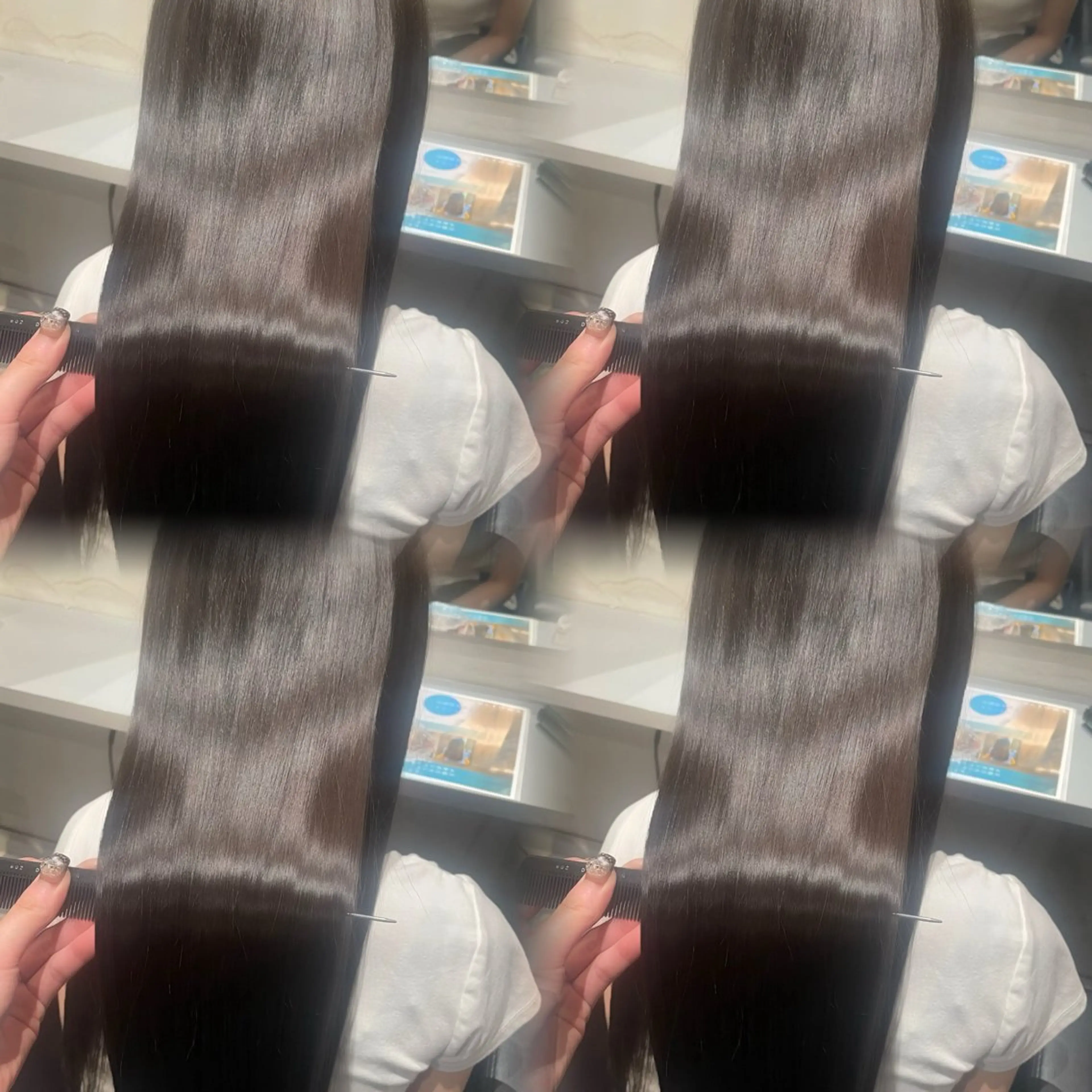 ロング カラー カット 縮毛矯正 トリートメント 髪質改善/透明感ヘア にちか🐰のヘアスタイル