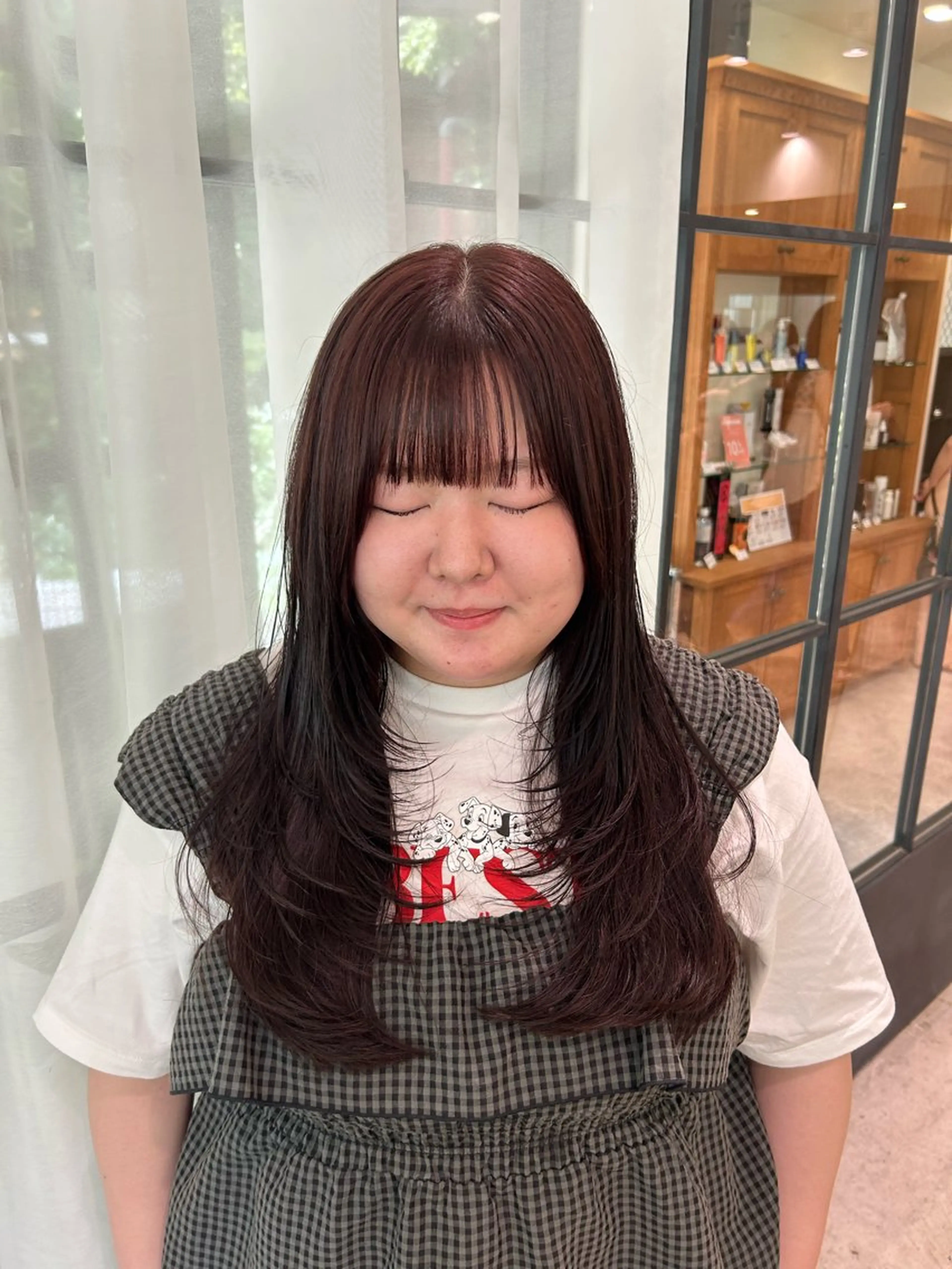 ロング カラー パープルカラー レッドカラー レイヤーカット カット Lumier de mashu所属・nana/ボブ/ レイヤー/メンズのヘアスタイル