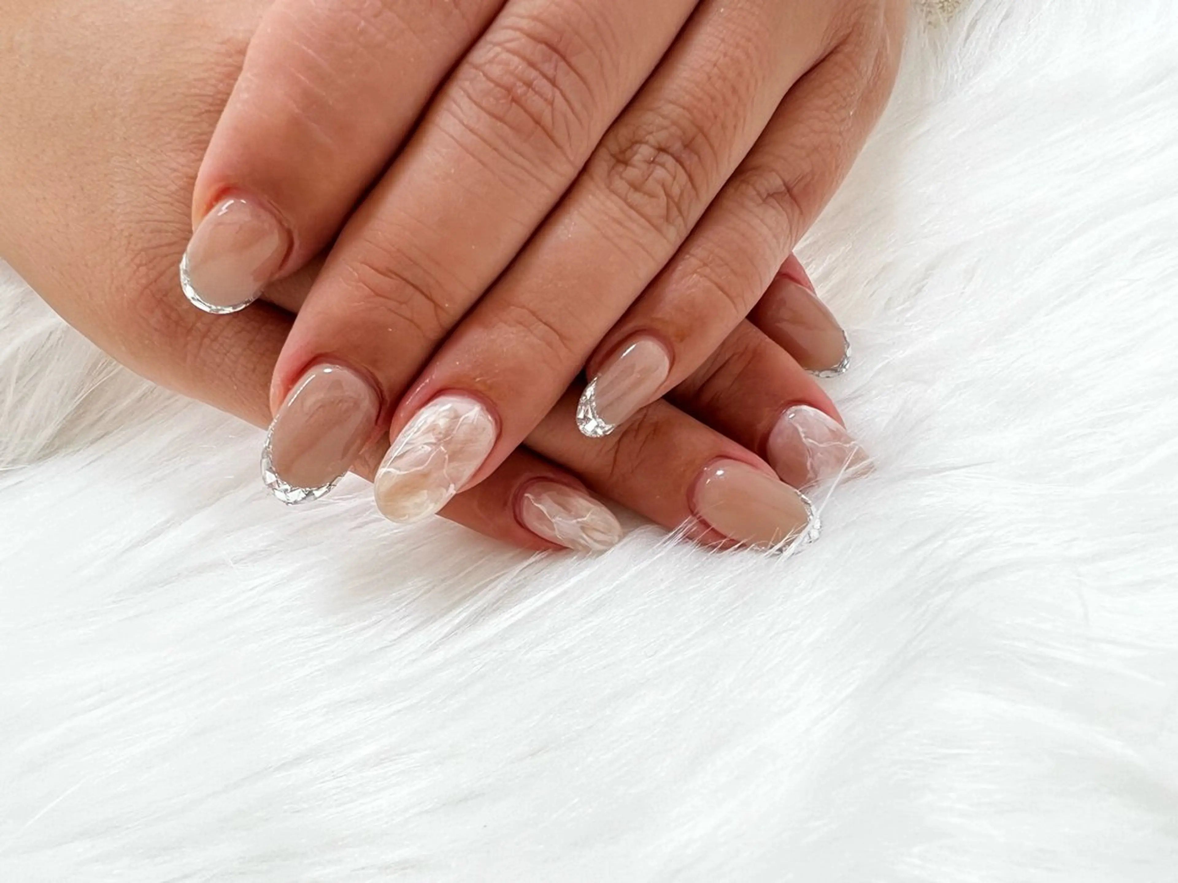 ネイル フレンチネイル ガラスフレンチ ニュアンスネイル coco nailのネイルデザイン