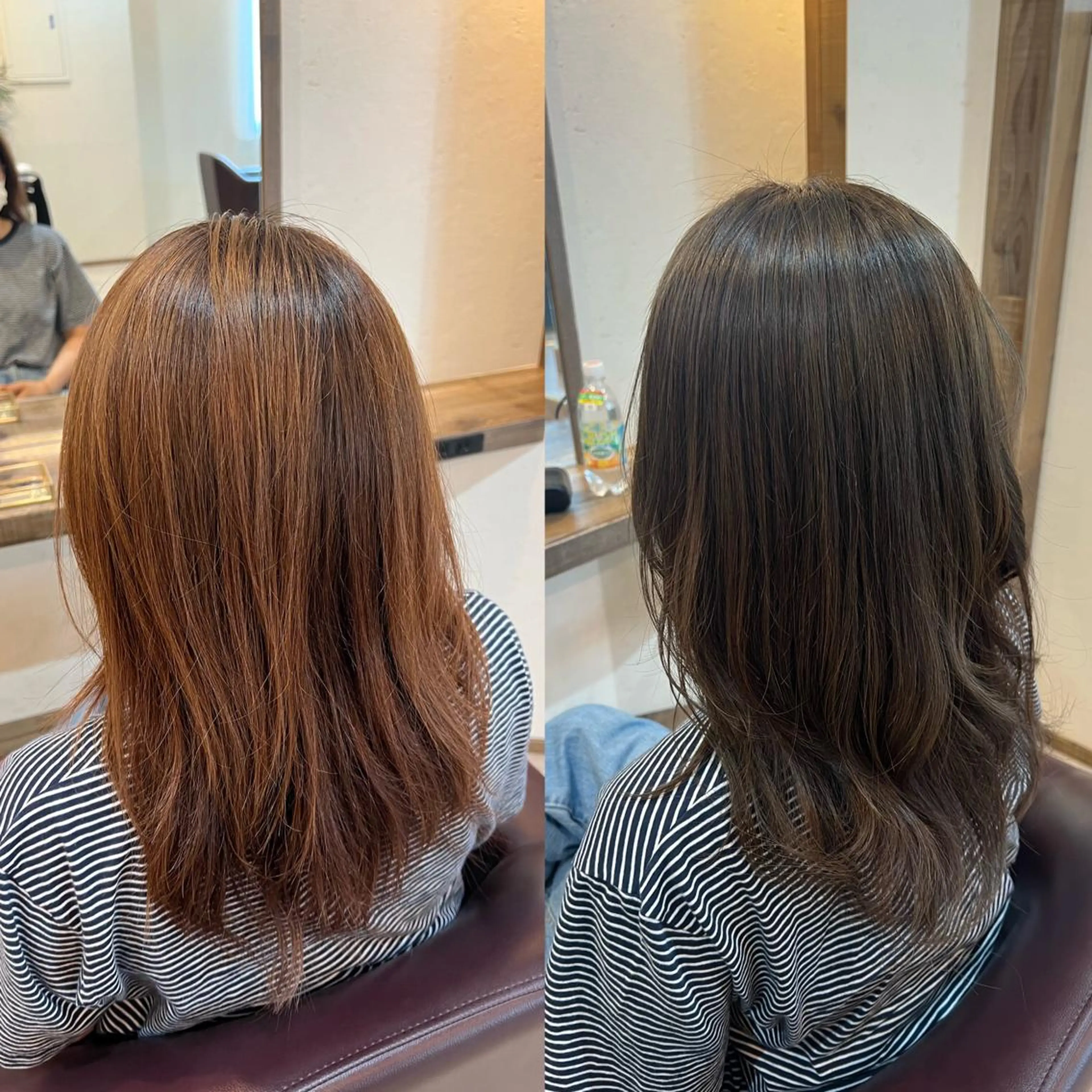 ミディアム カラー アッシュ アッシュグレー アッシュグレージュ 透明感カラー グレージュ カット ヘアカラー 工藤 梨花のヘアスタイル