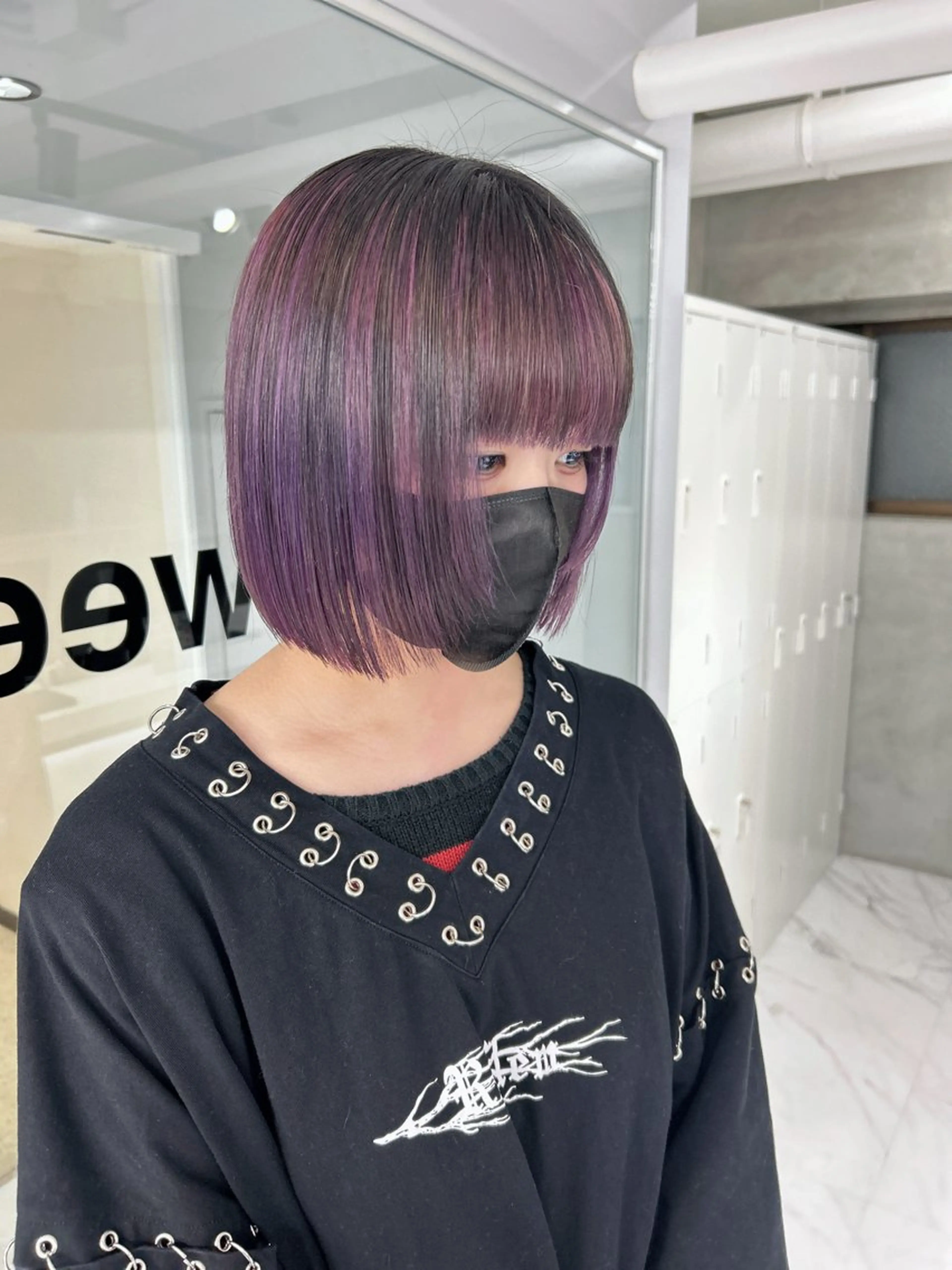 ショート カラー ラベンダーカラー トリートメント カット ヘアカラー トリートメント shizuna/天神 /メンズ/ボブのヘアスタイル