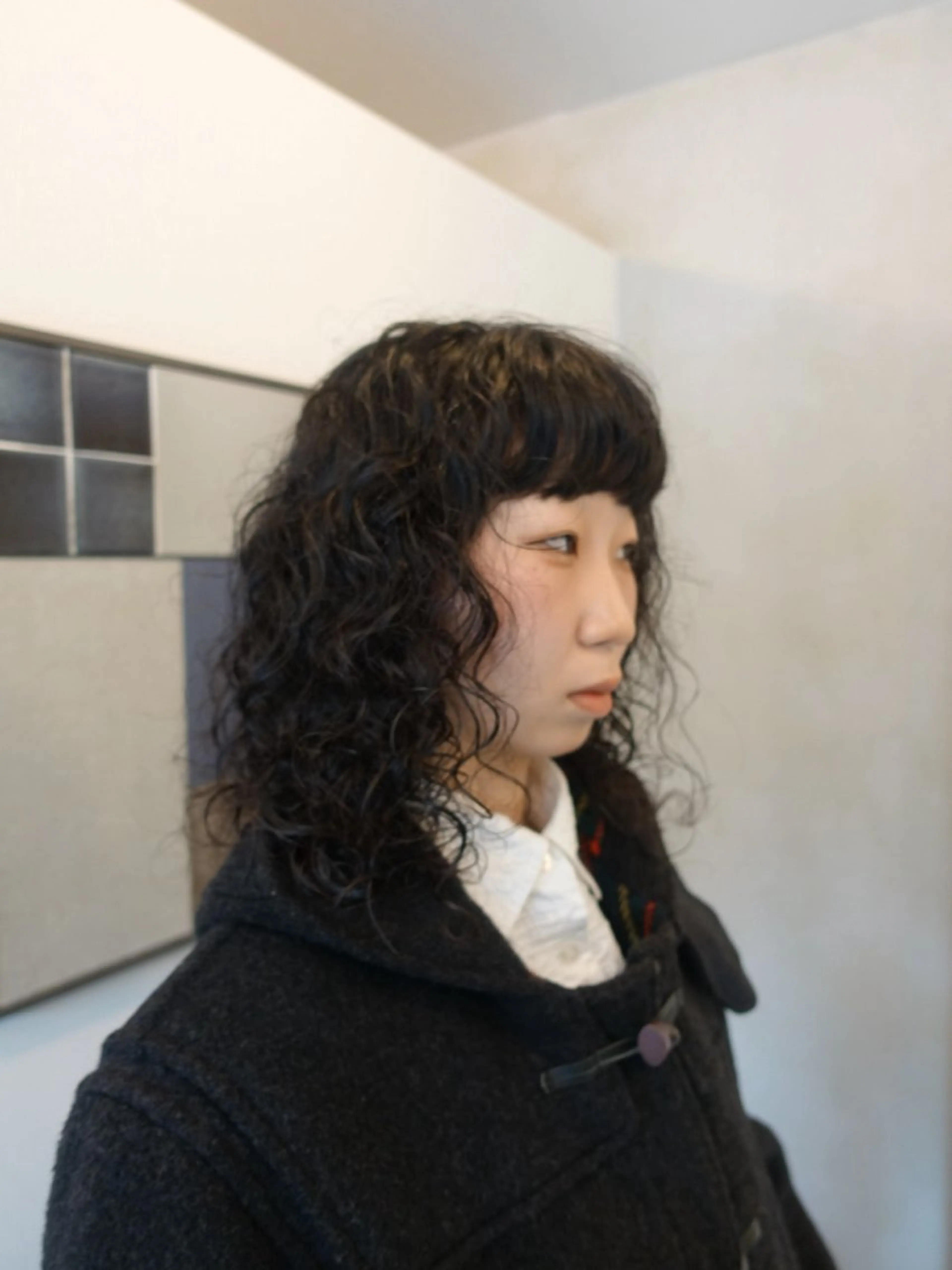 パーマ unfeigned02所属・おーした /カットモデル伏見栄のヘアスタイル