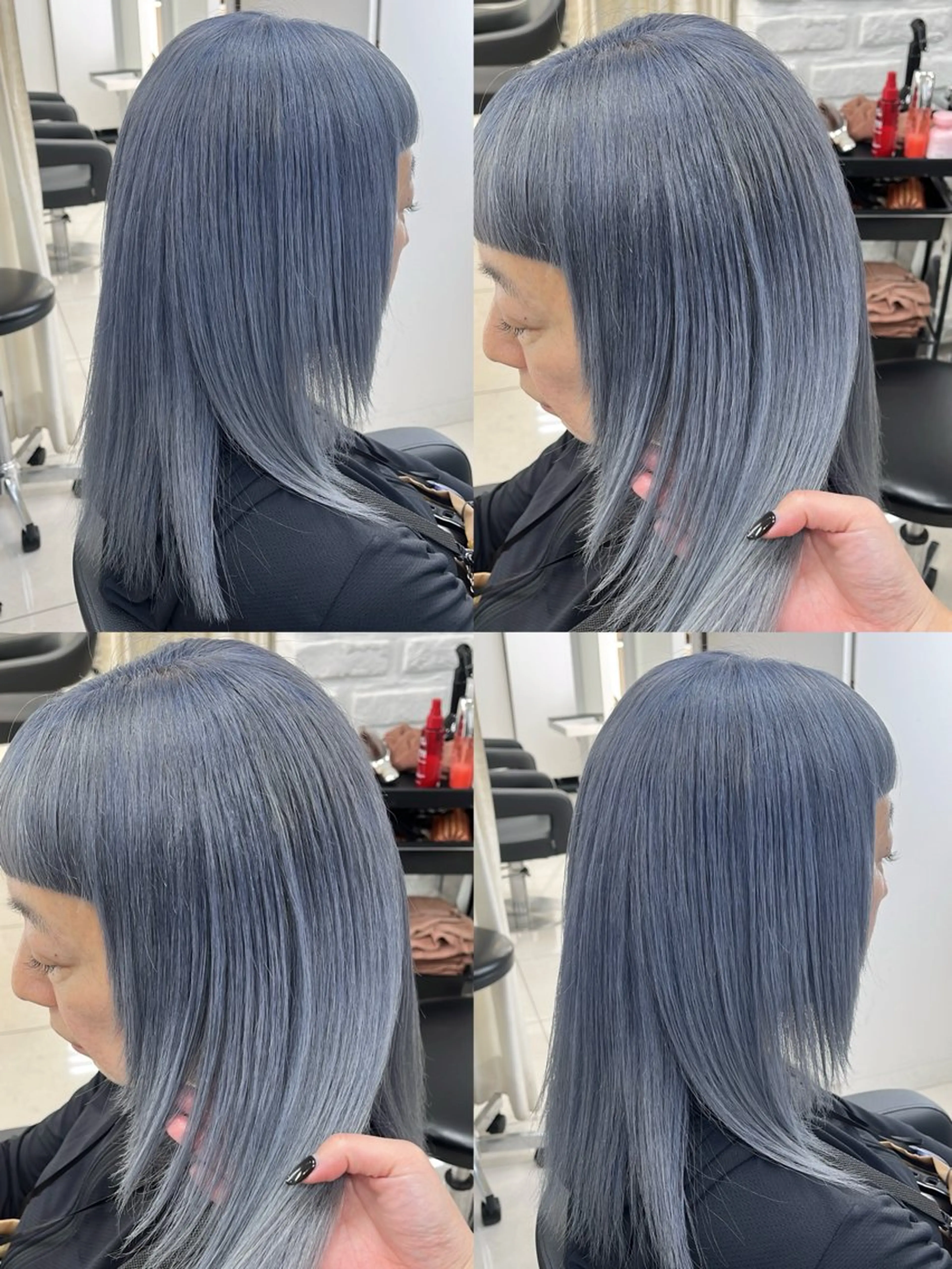 ロング カラー ブリーチ ブルーカラー ヘアカラー トリートメント ヘッドスパ 【カラー支持率No. 1】リノ🪐のヘアスタイル