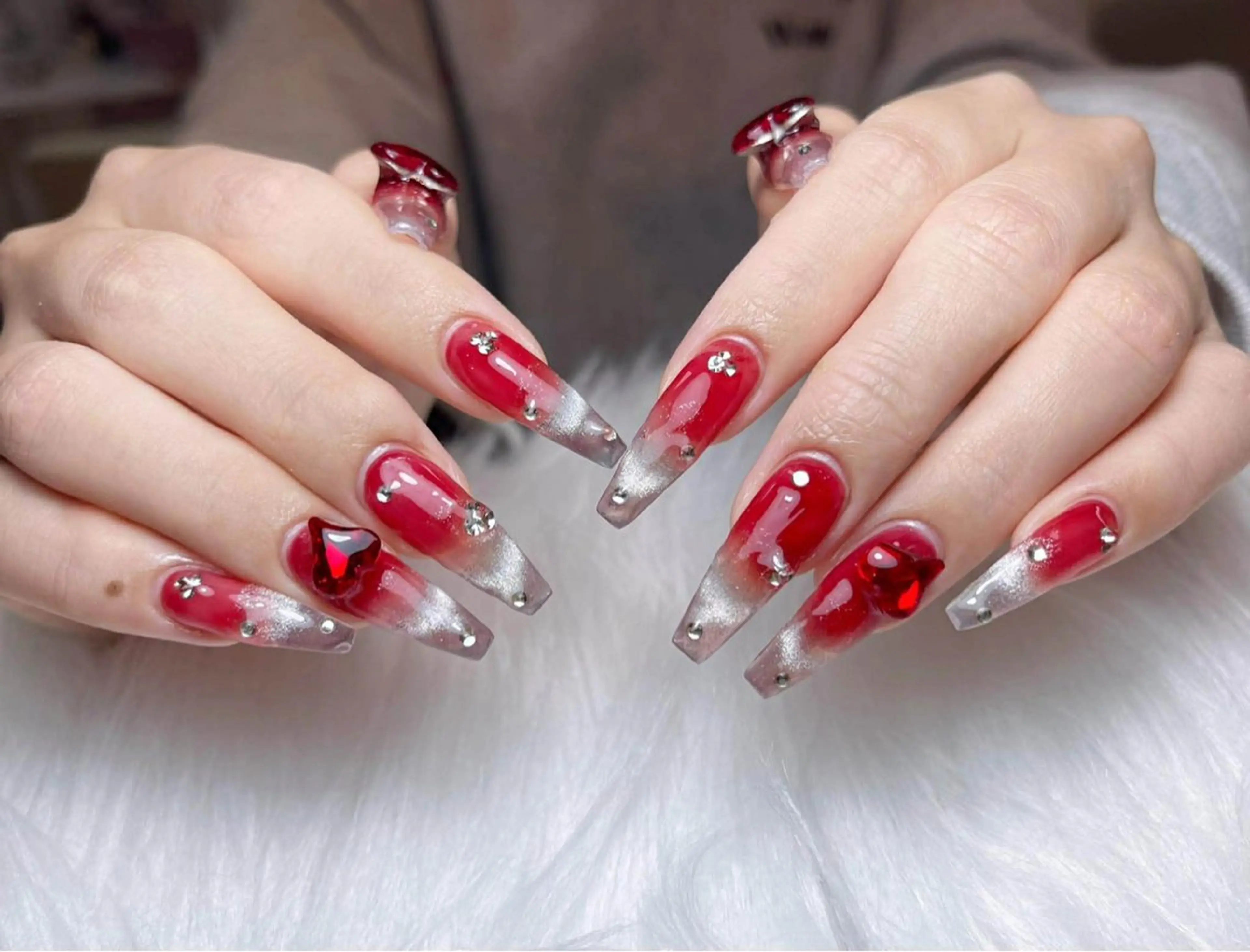 ネイル フレンチネイル ジェルネイル ガーリー 韓国ネイル ロングネイル ハンドネイル NieNail Nezukoのネイルデザイン