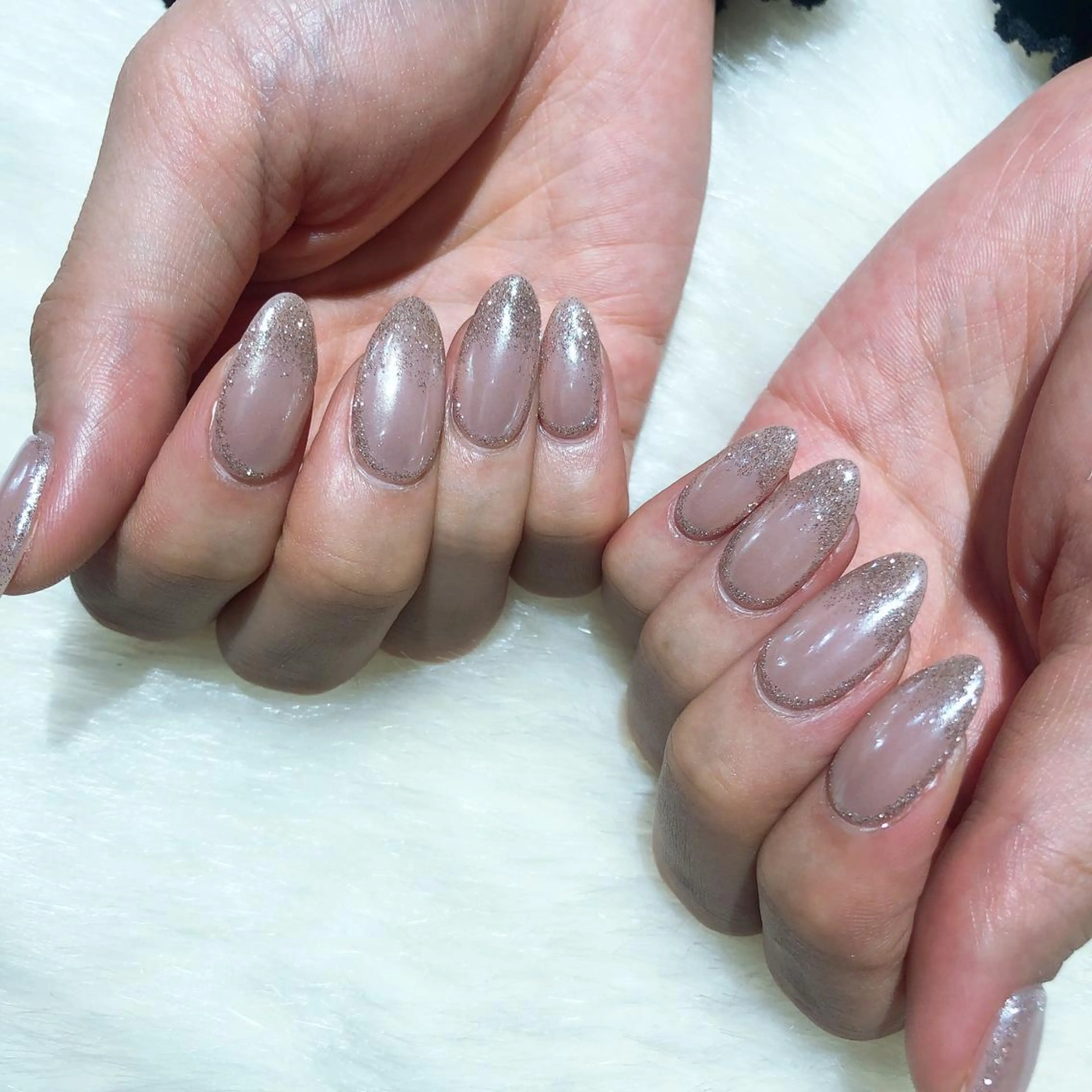 ネイル フラッシュネイル ラメ(グリッター) ミラーネイル ハンドネイル フットネイル ハンドケア Nes.Nail所属・Miyagi Asamiのネイルデザイン