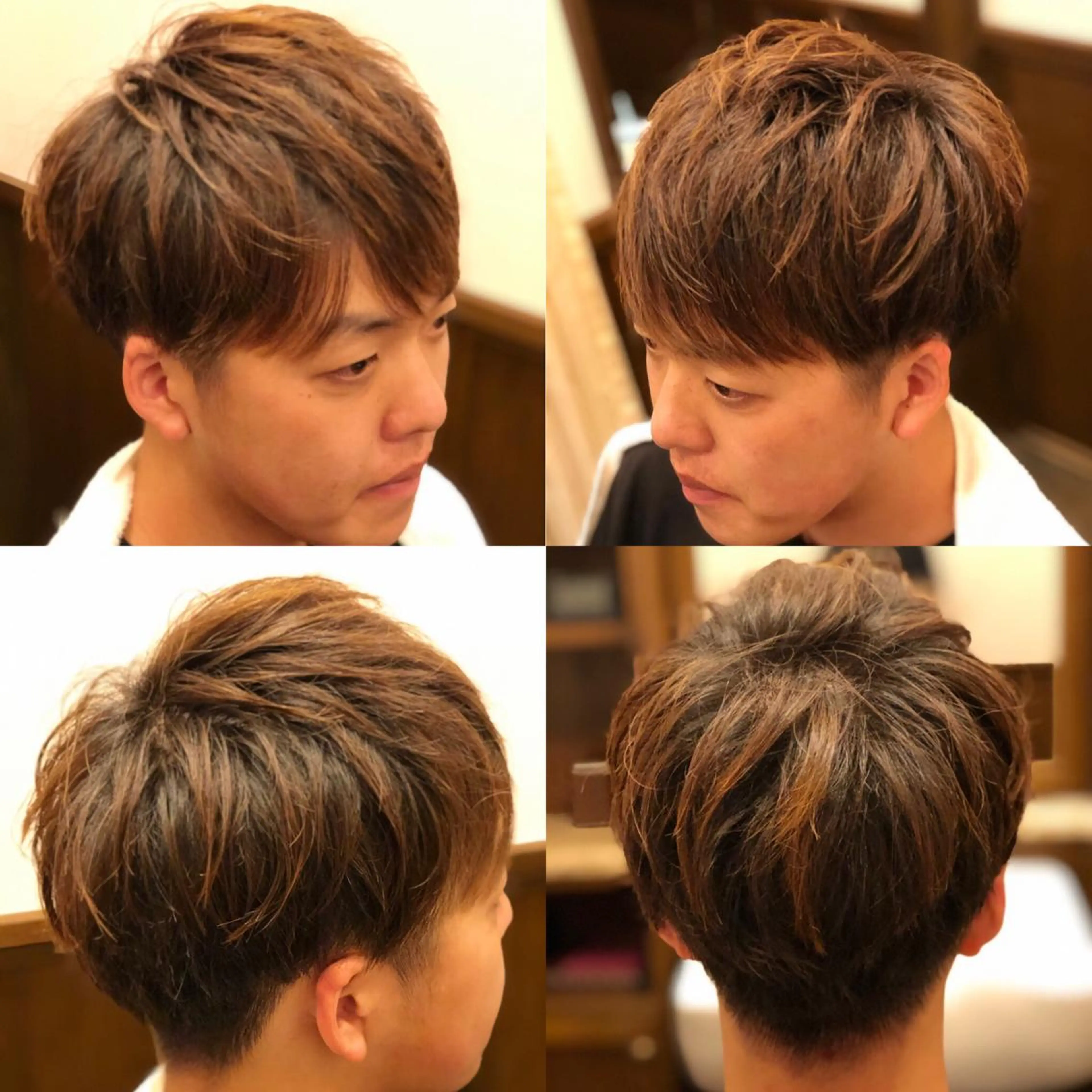 ミディアム カット メンズカットフェード パーマ/前山竜貴のヘアスタイル