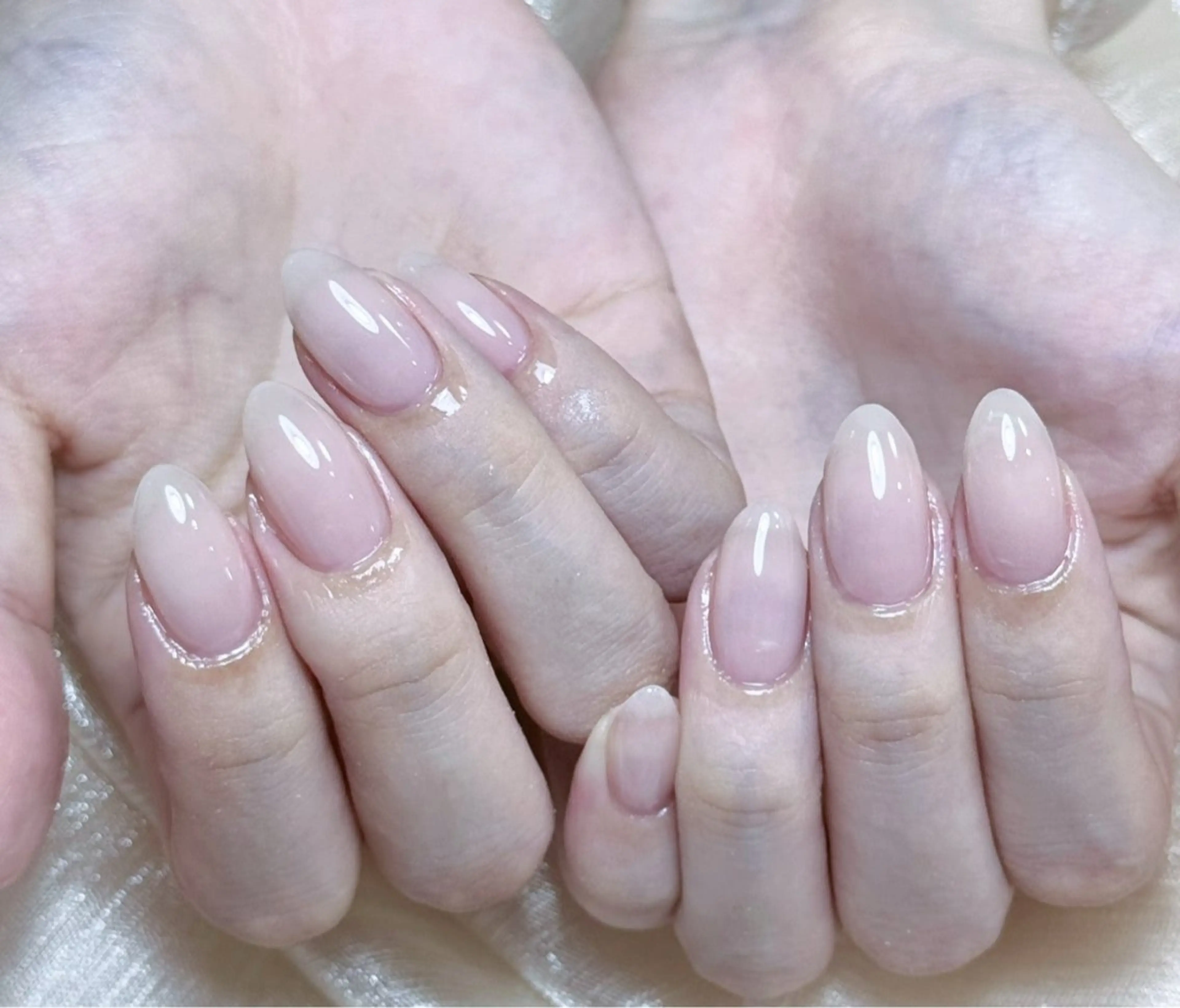 ネイル アートネイル オーロラネイル チークネイル フレンチネイル ガラスフレンチ ハンドネイル 🎀🎀YooLi Nail Salonのネイルデザイン