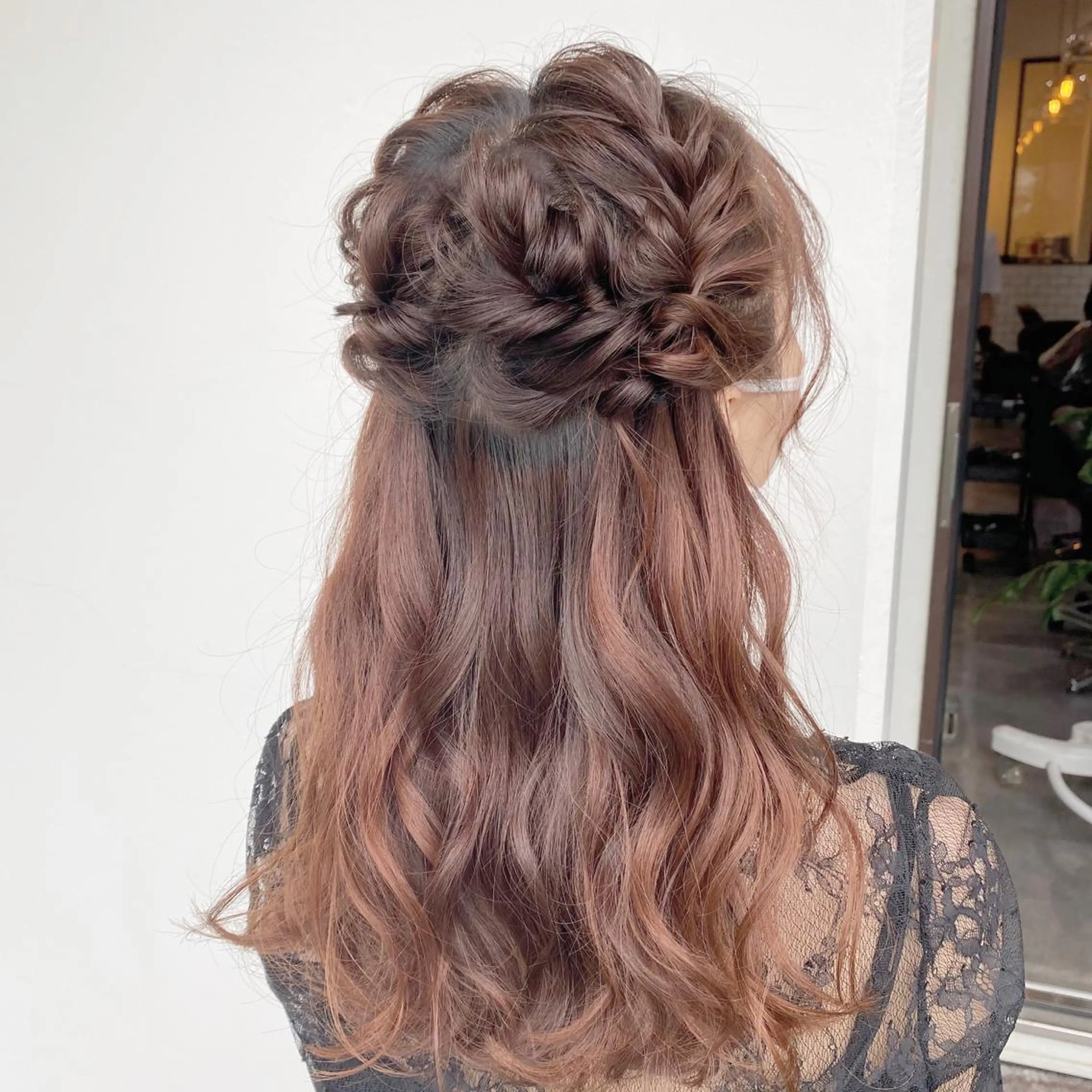 セミロング カラー パーマ ヘアアレンジ メンズ キッズ ネイル マツエク・マツパ ヘアセット 艶ピンク*ヘアセット 🌙shioriのヘアスタイル