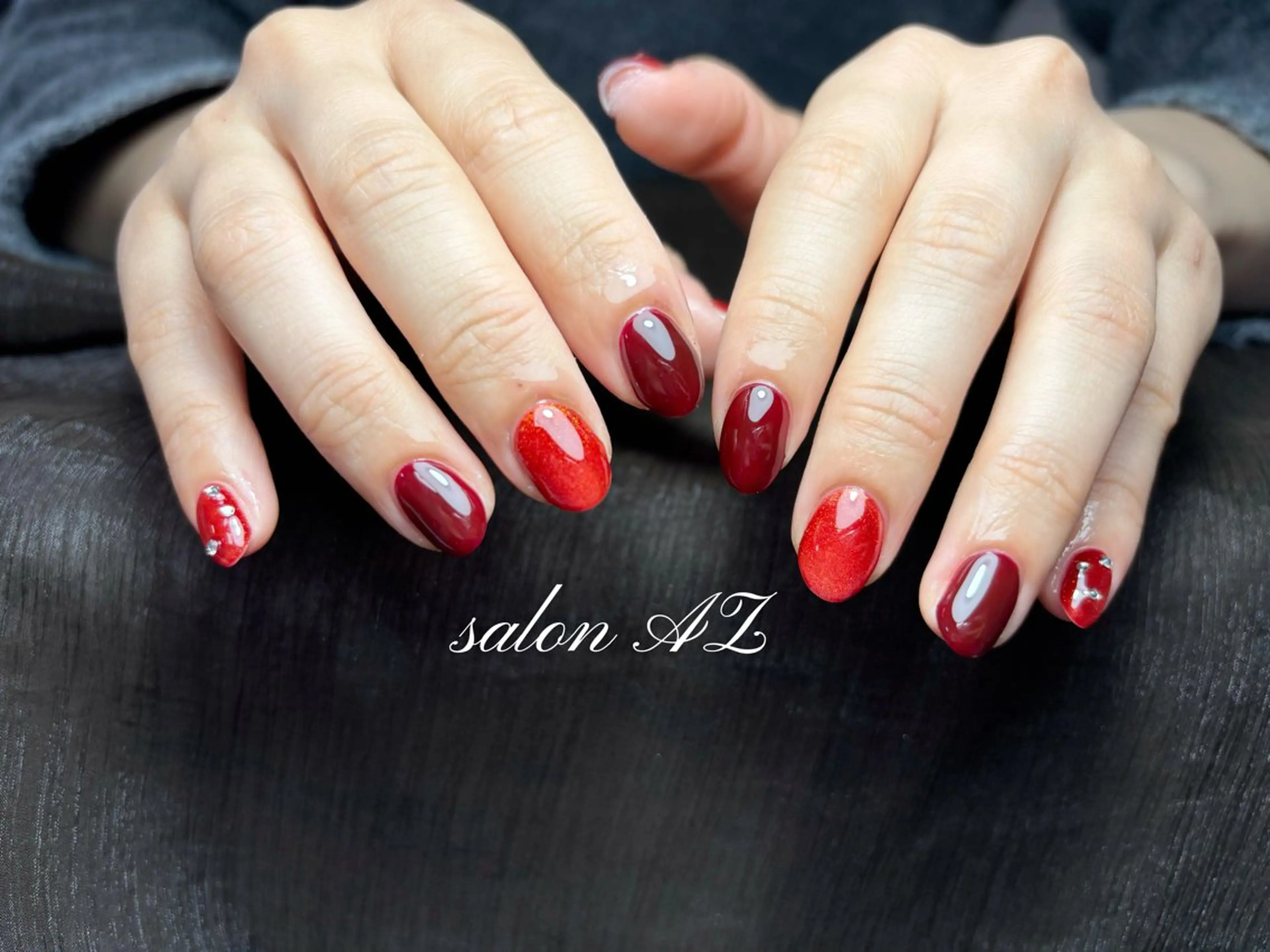 ネイル 長さ出し フットネイル フレンチネイル マグネットネイル ニュアンスネイル ハンドネイル salon AZのネイルデザイン