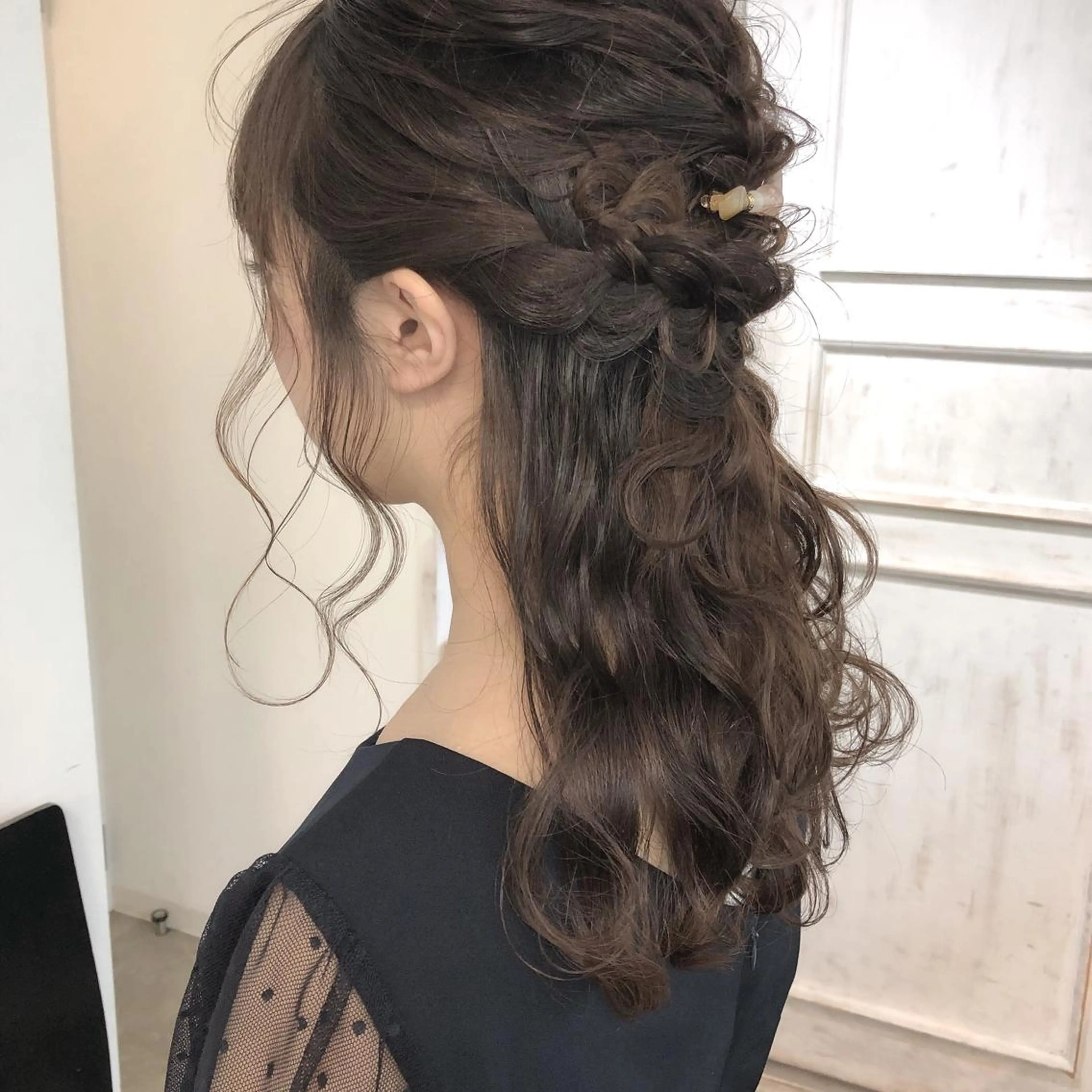 セミロング カラー パーマ ヘアアレンジ 榎園 由美のヘアスタイル