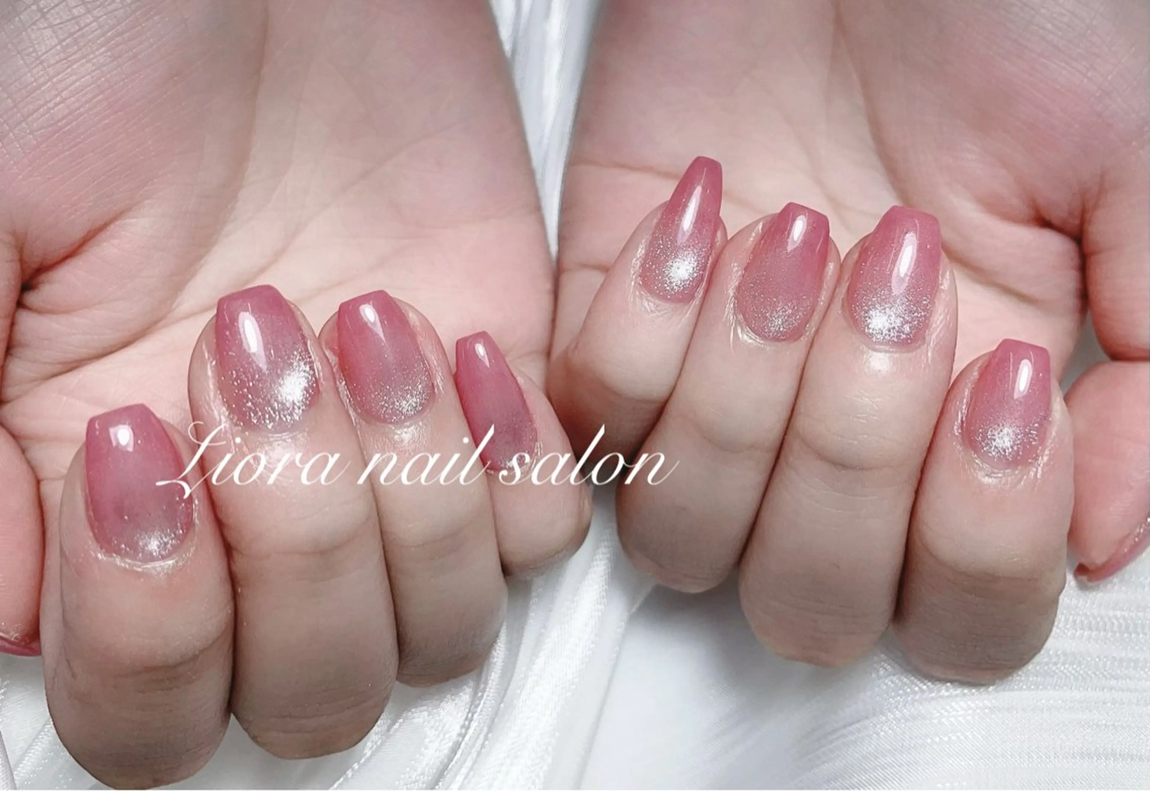 ネイル フレンチネイル ジェルネイル ガーリー グラデーション キラキラネイル ハンドネイル Liora nail スカルプ専門店のネイルデザイン