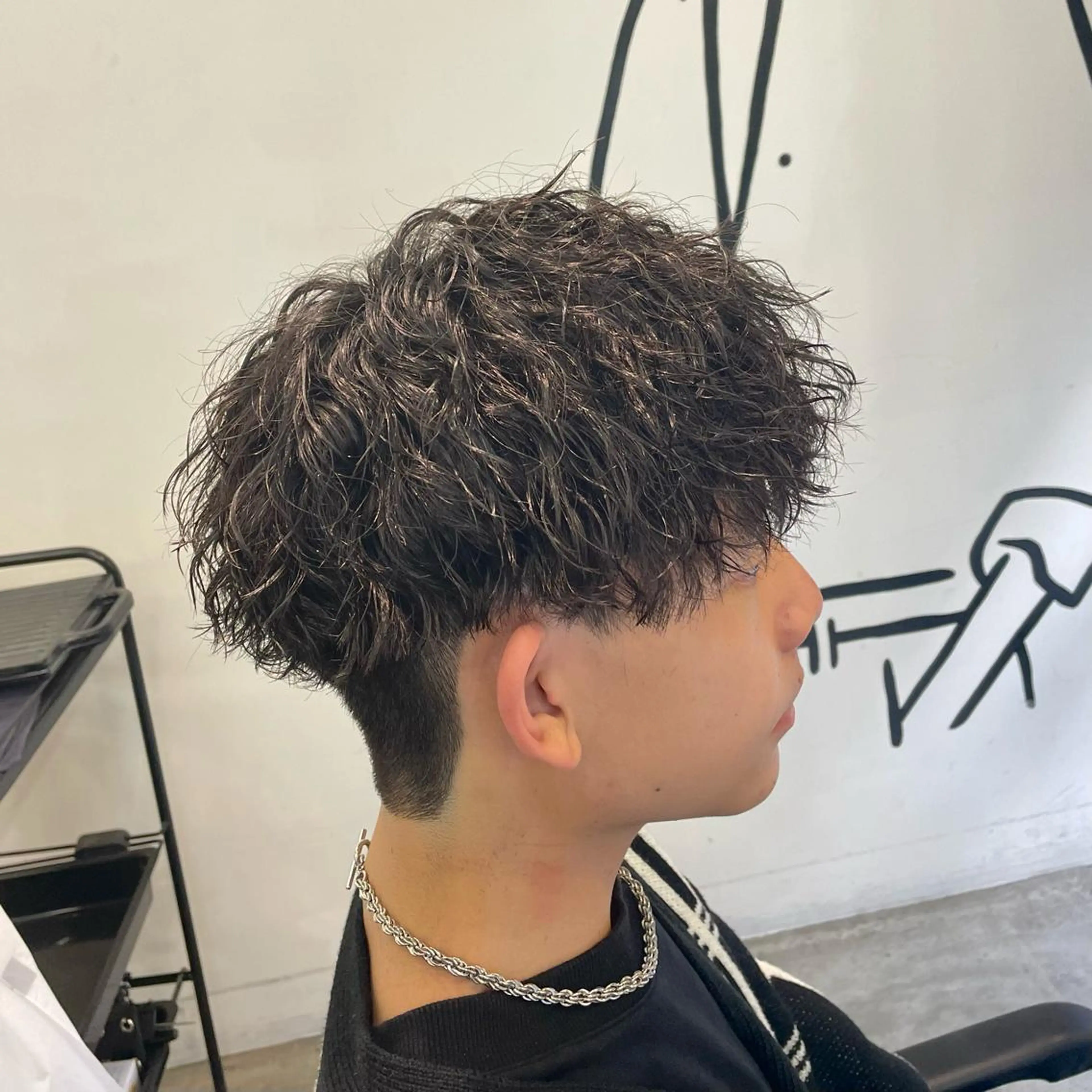 ショート パーマ メンズ カット パーマ メンズ特化美容師/ 藤戸 椋のヘアスタイル