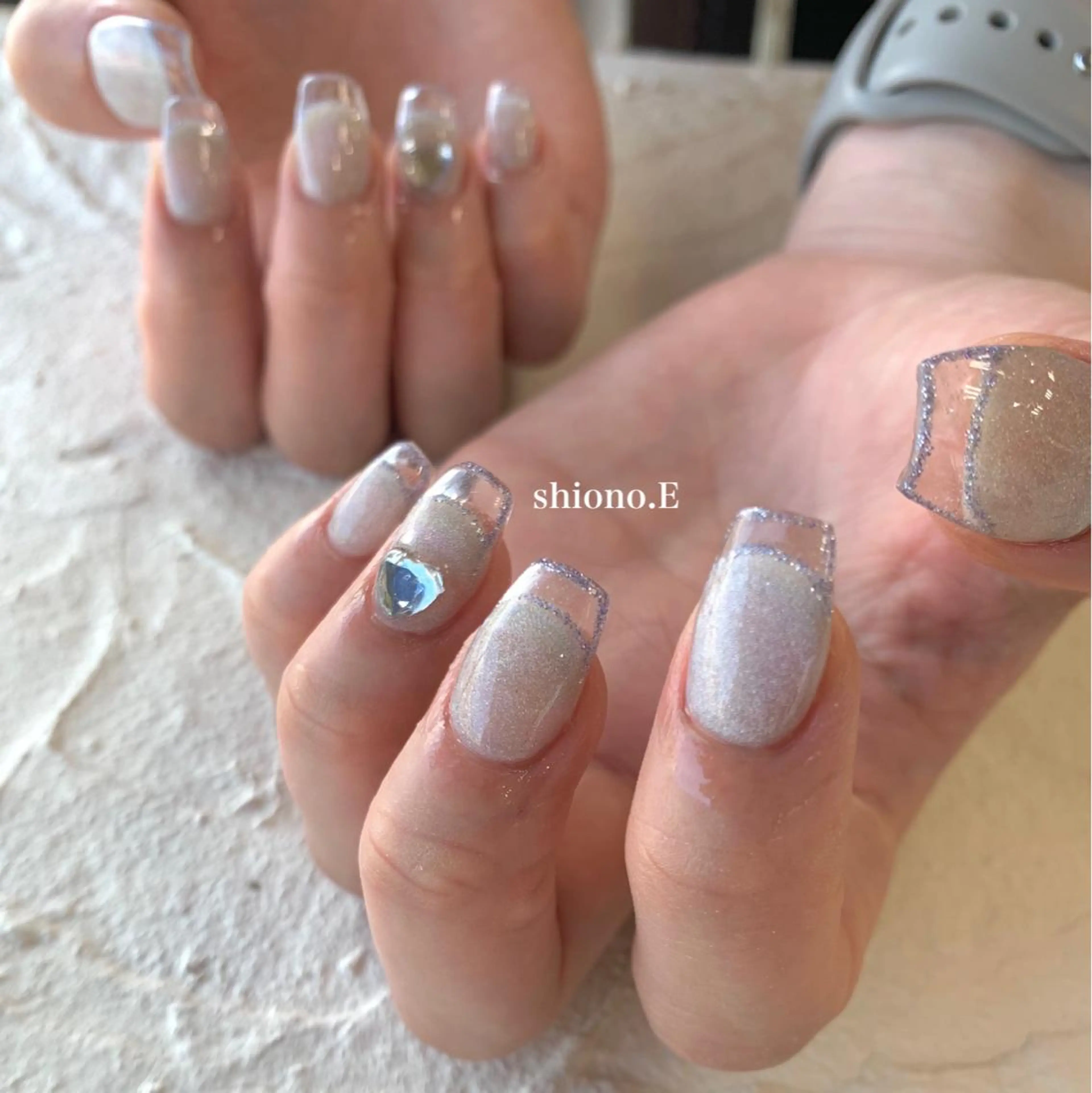 セミロング ネイル クリアネイル スカルプネイル be-cares beauty(豊川店のネイルデザイン