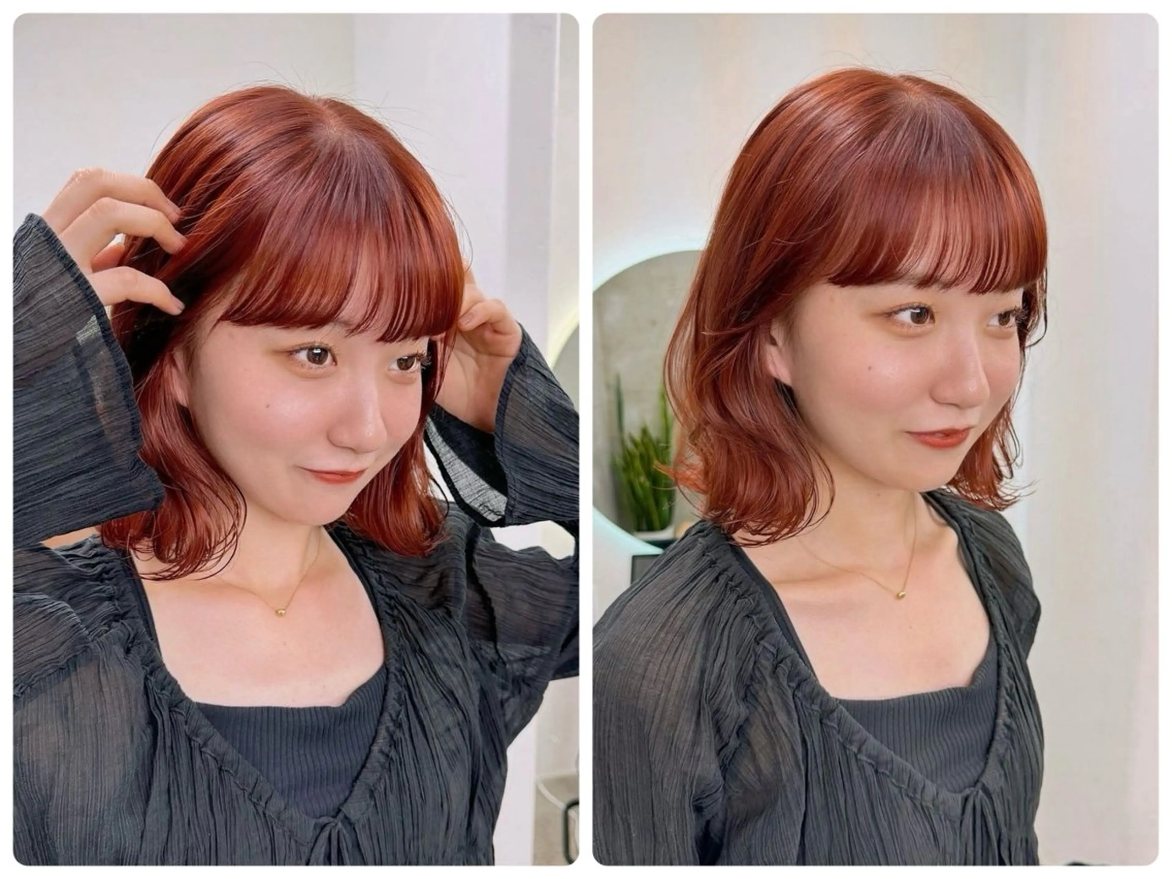 【おすすめ❤️‍🔥】🌈ブリーチ無しダブルカラー🌈 暖色 🍊オレンジカラー🍊➕3stepトリートメント🫧の写真