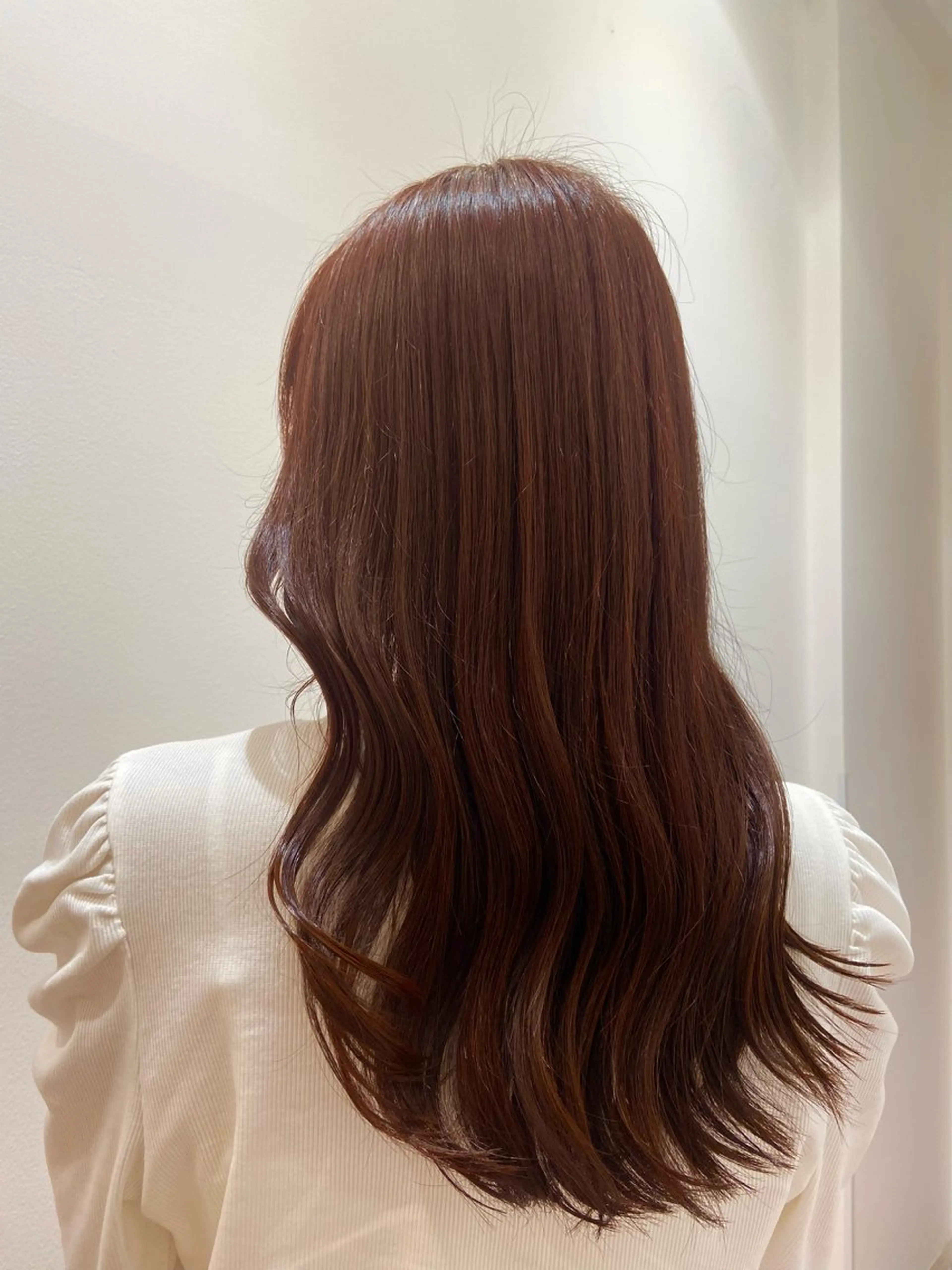 ロング カラー ブリーチ ブラウンカラー ブリーチなしカラー オレンジ オレンジブラウン ヘアカラー 🌙Ash中目黒 坪内沙月🌙のヘアスタイル