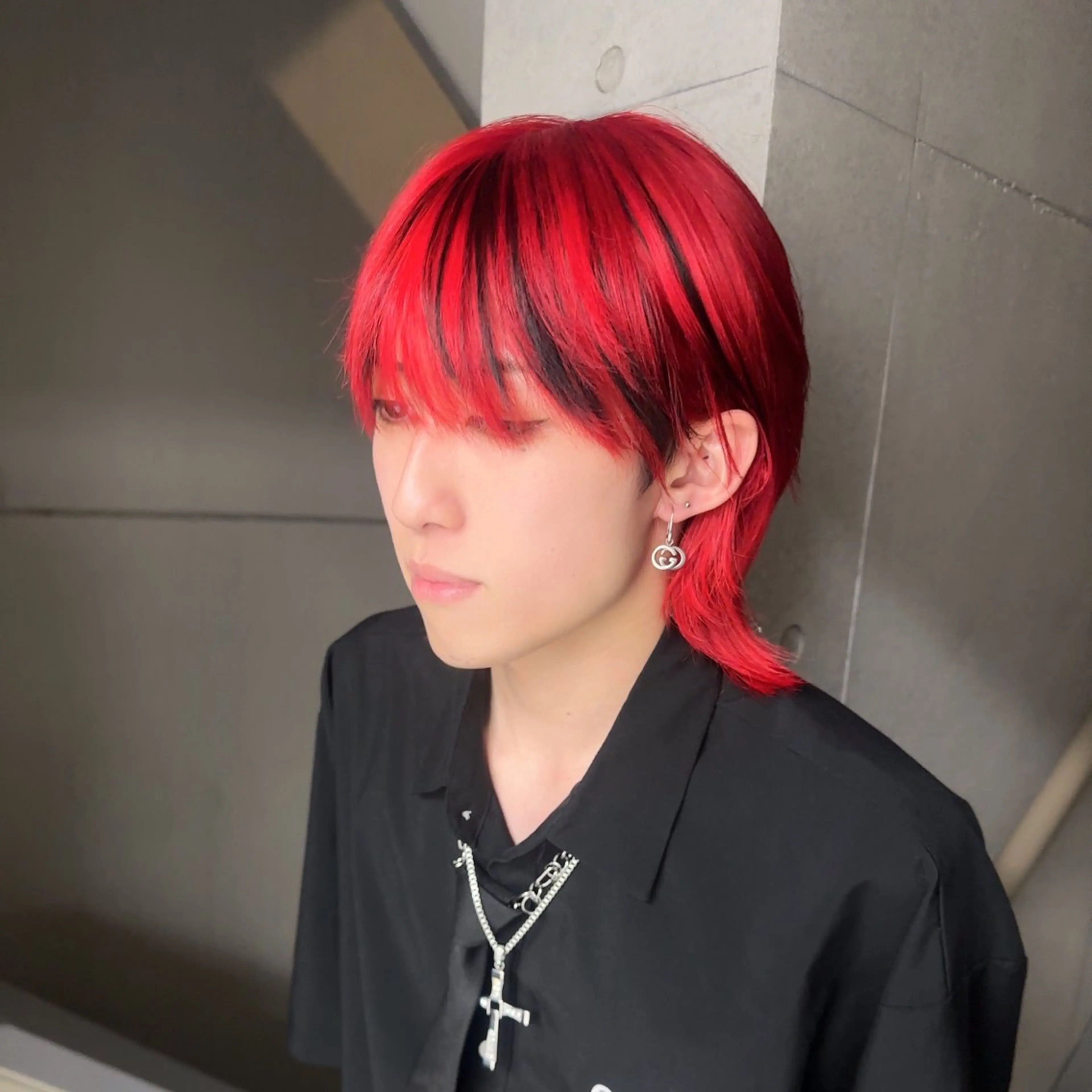 ミディアム カラー メンズ ミディアムパーマ メンズハイトーン メンズ韓国風 メンズパーマ デザインカラー 🦄カイ/メンズ 韓国ヘア/パーマ🦄のヘアスタイル