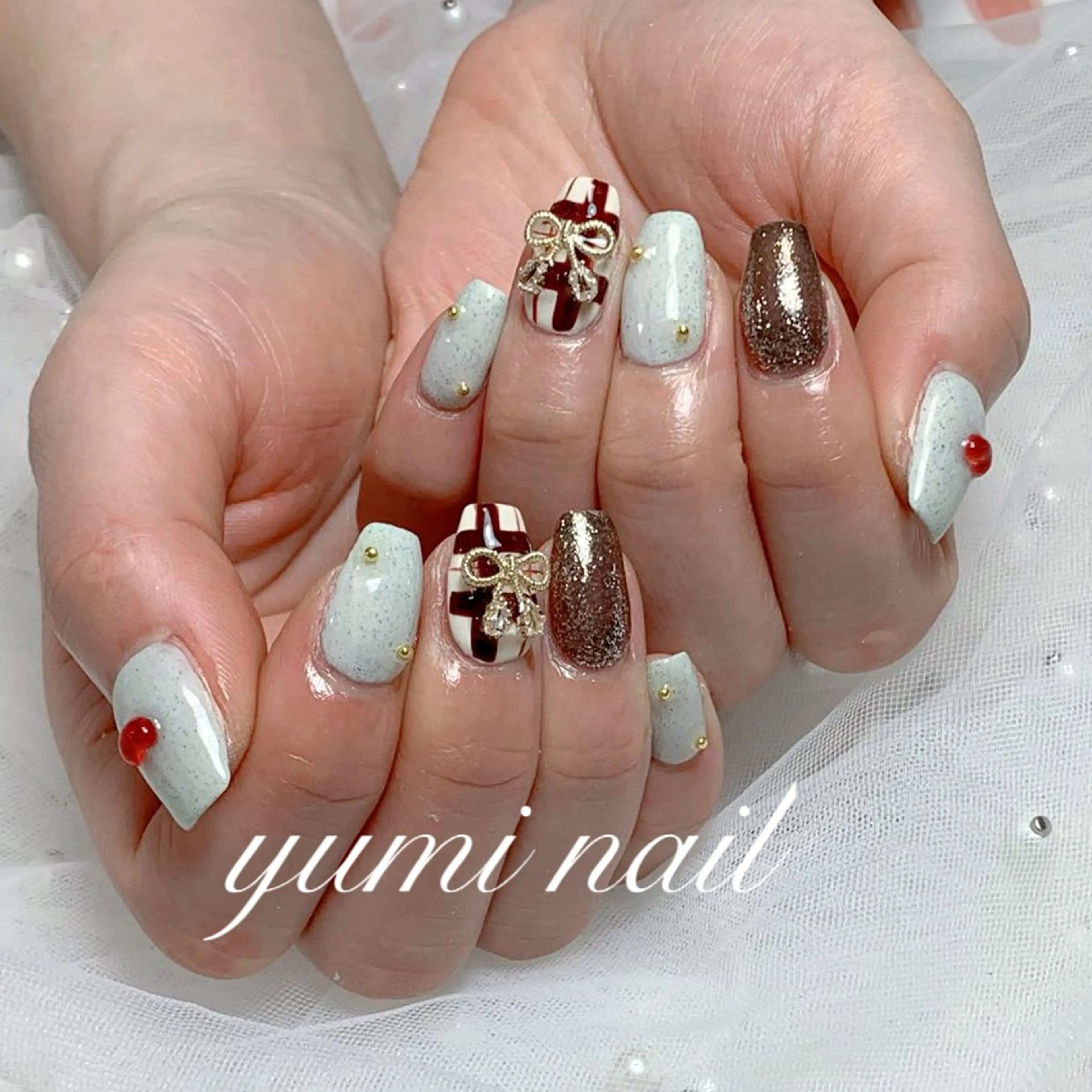 ネイル shineジェル& チップ長さだしのネイルデザイン