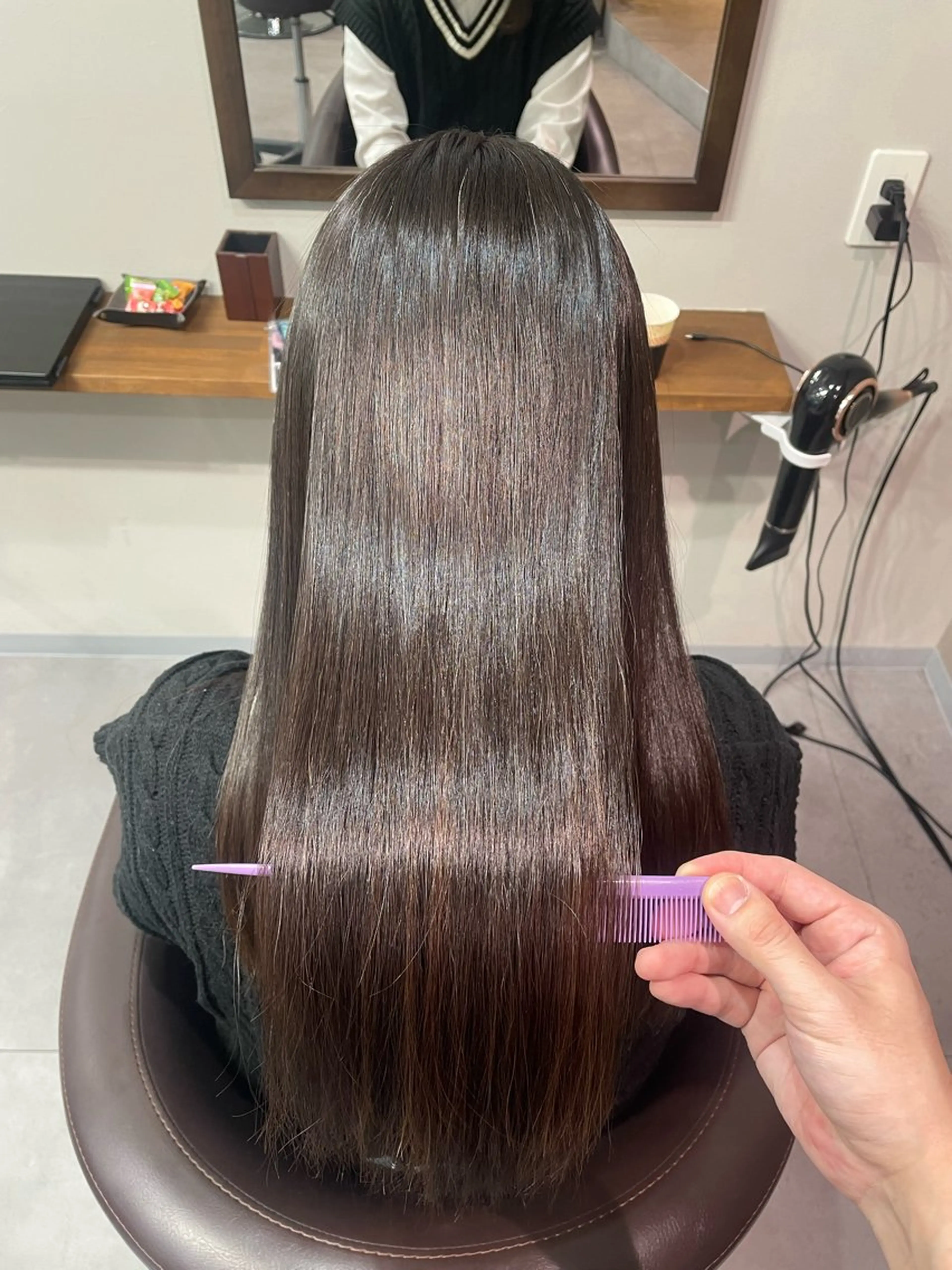 ロング カット 縮毛矯正 トリートメント 飯村 友亮のヘアスタイル