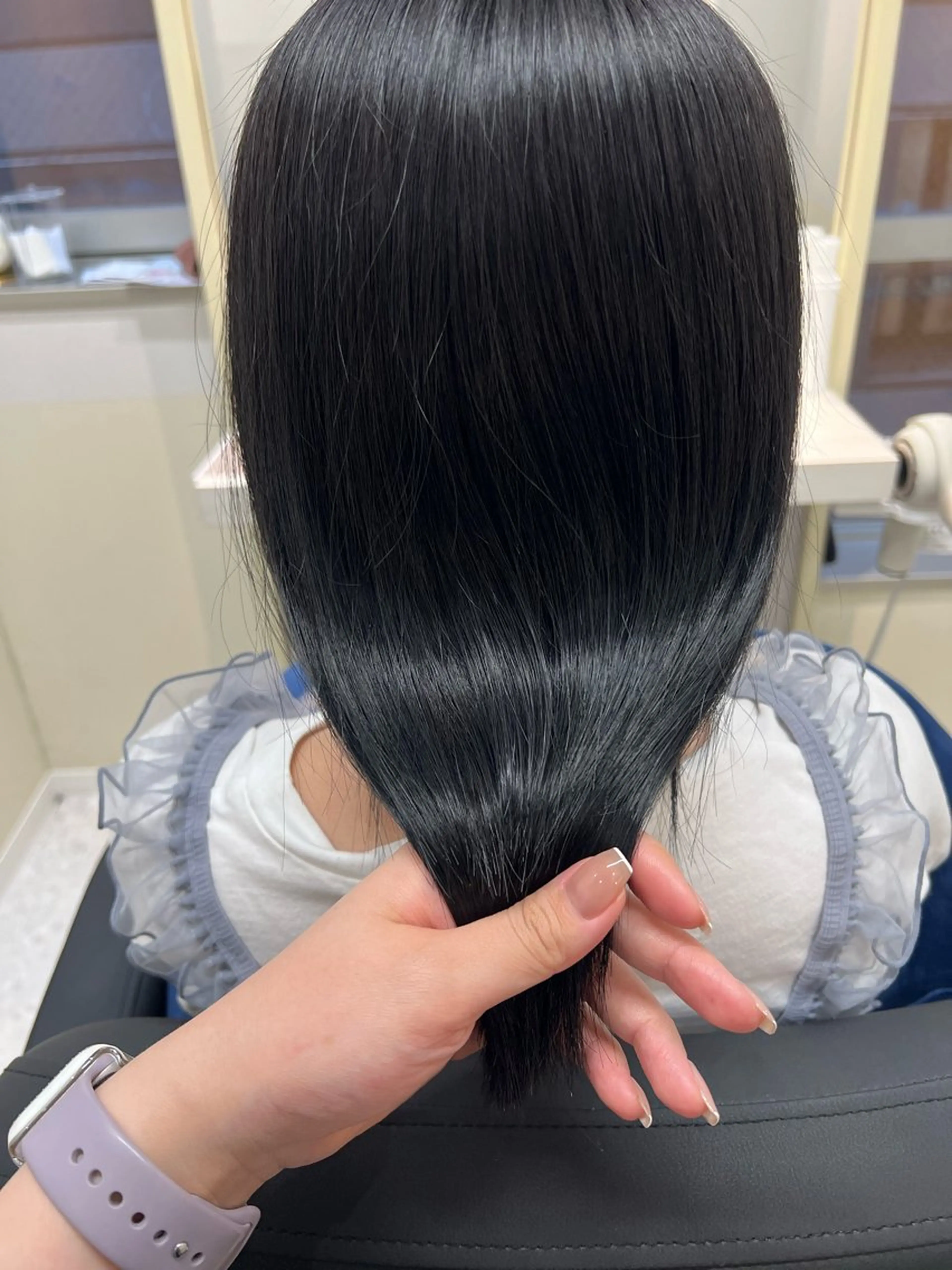 ミディアム カラー 黒髪 トリートメント 半個室サロン/透明感 /艶髪♡岸上 温♡のヘアスタイル