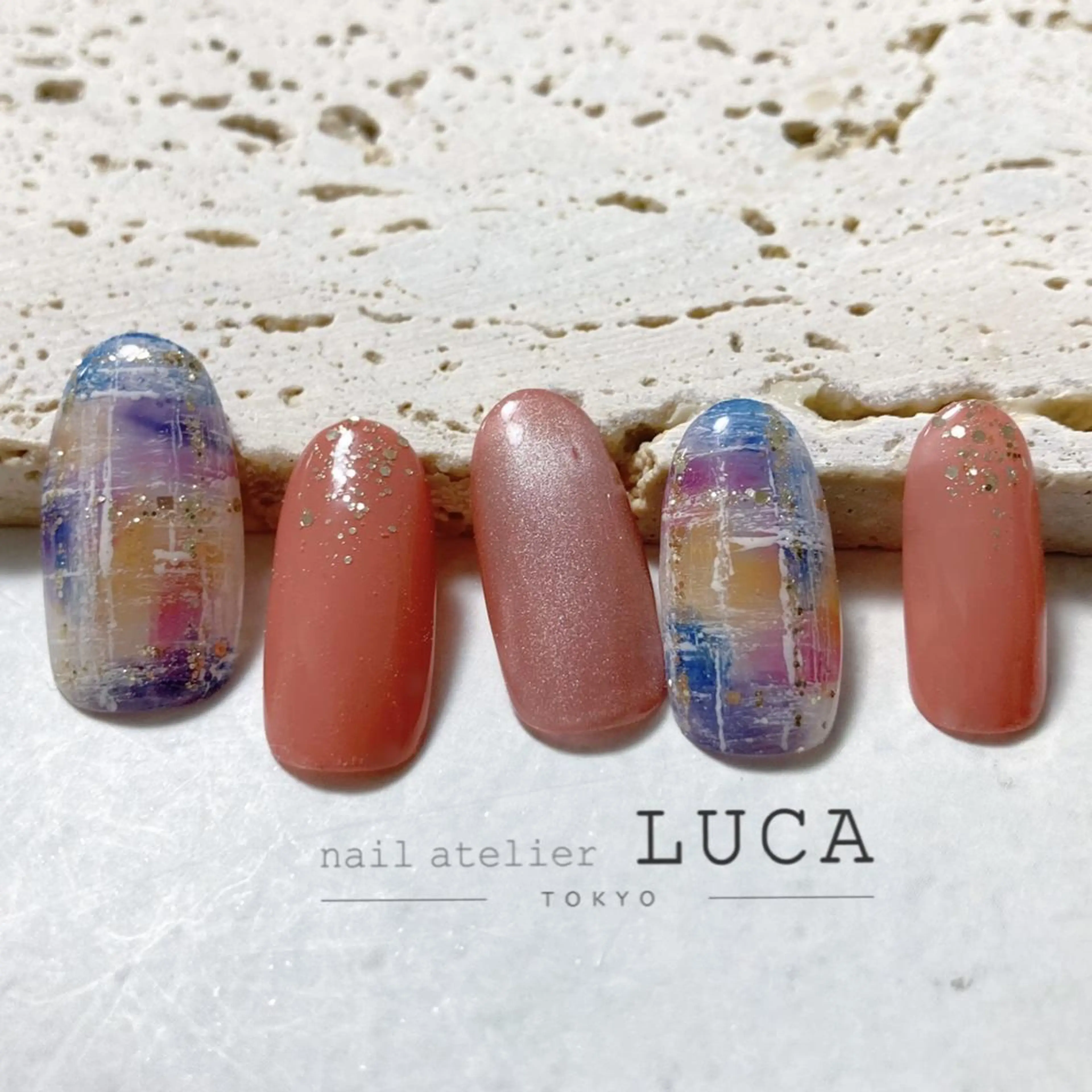 ネイル アートネイル オーロラネイル クリアネイル 長さ出し フットネイル ハンドネイル ネイルアトリエルカ スタッフのネイルデザイン